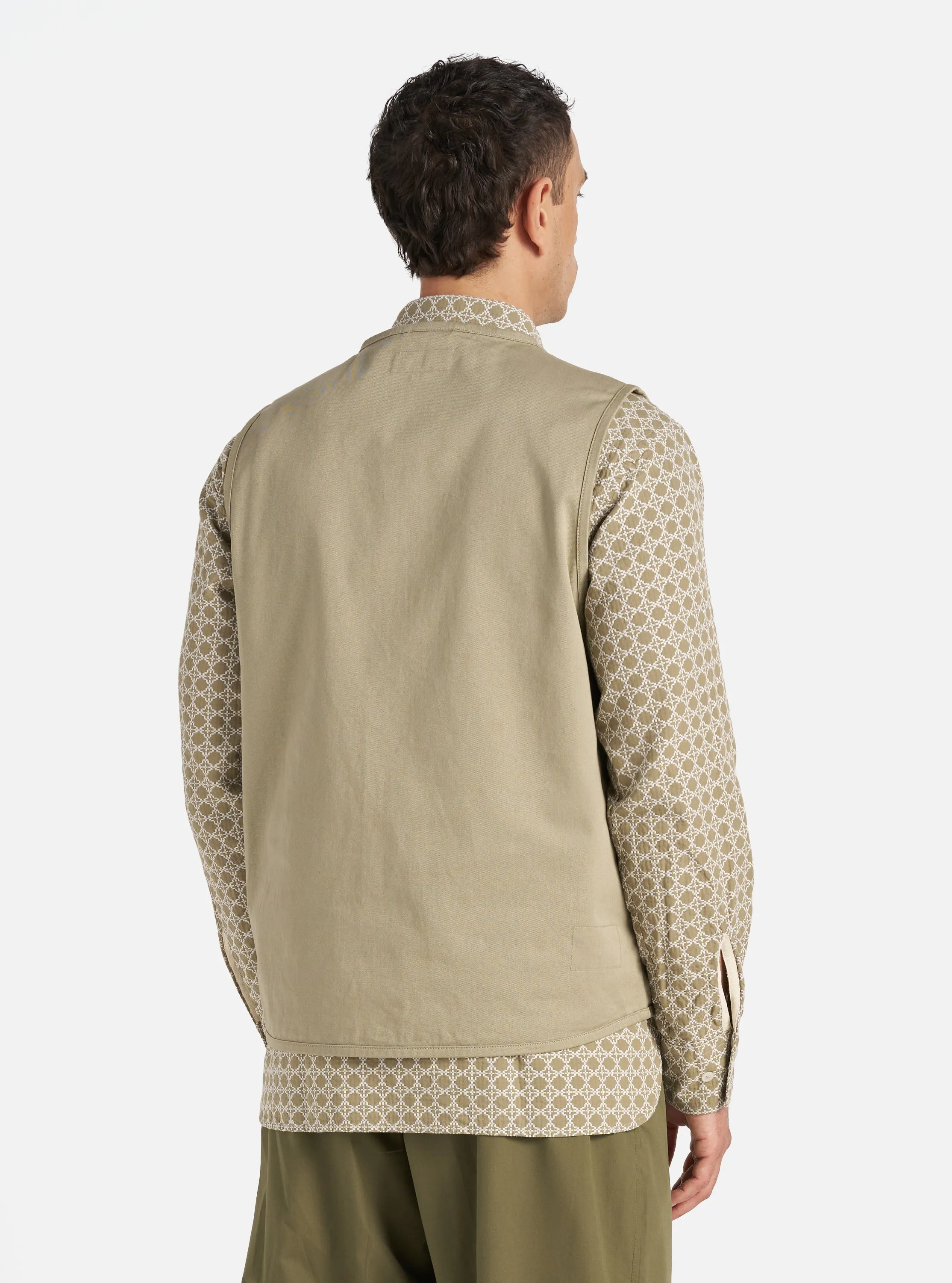 Universal Works 4 Pocket Gilet in Stone Twill