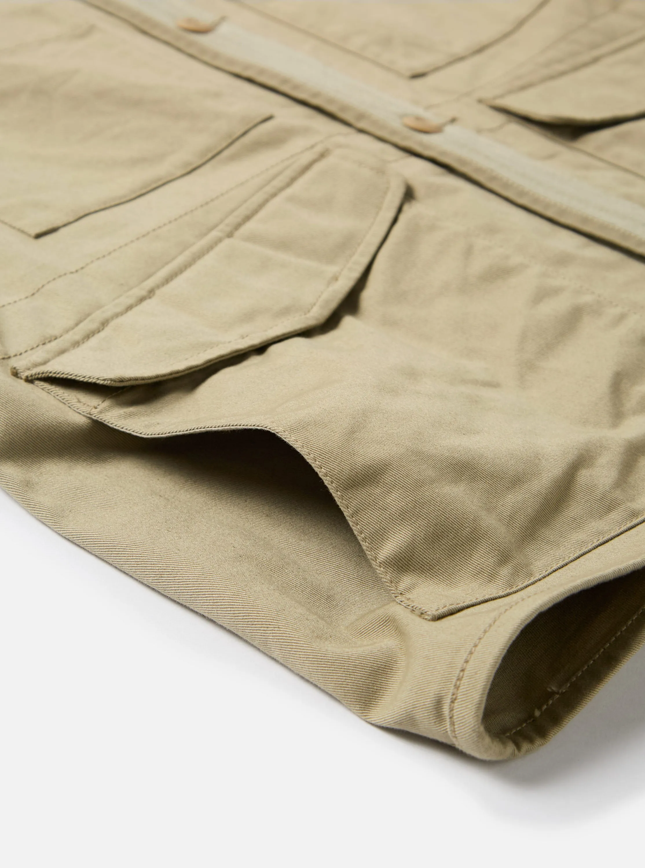 Universal Works 4 Pocket Gilet in Stone Twill