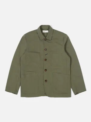 Universal Works Bakers Jacket in Light Olive Twill