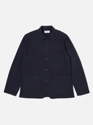 Universal Works Bakers Jacket in Navy Seersucker II