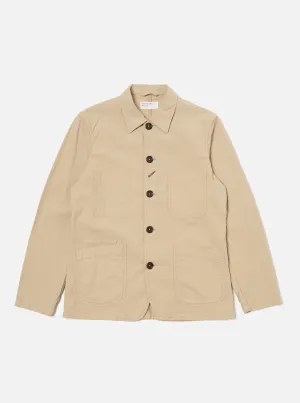 Universal Works Bakers Jacket in Sand Seersucker II