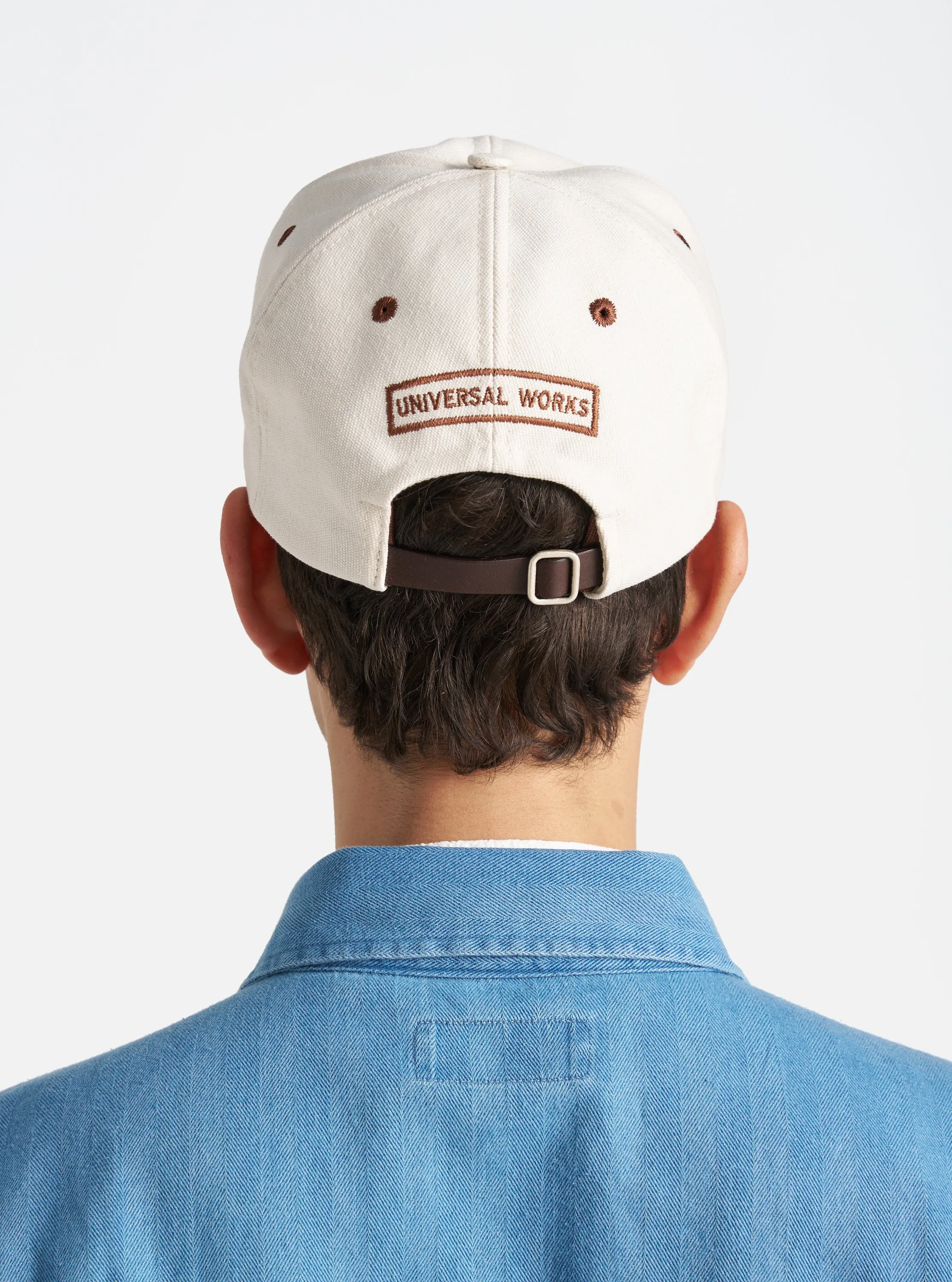 Universal Works Baseball Hat in Ecru/Rich Brown Canvas