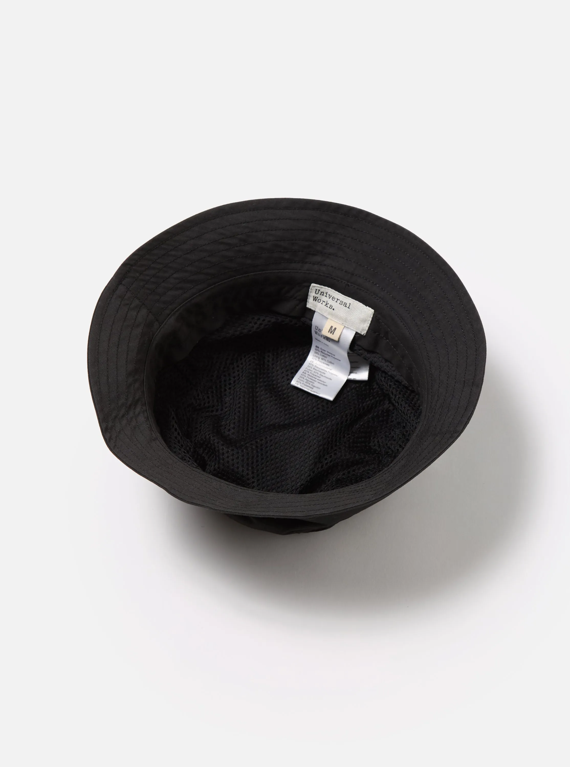 Universal Works Beach Hat in Black Recycled Polytech
