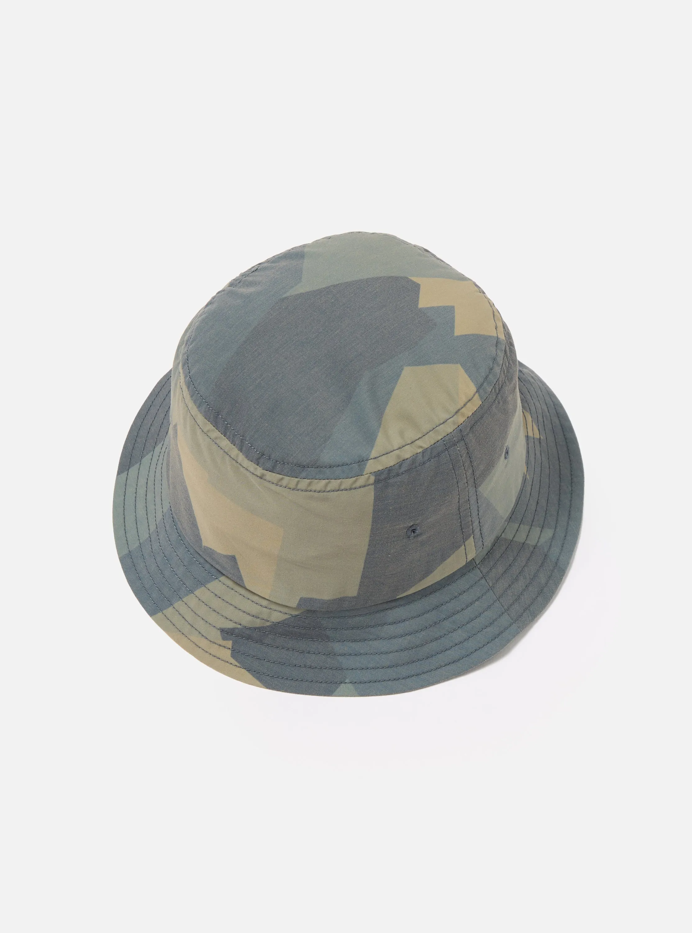 Universal Works Beach Hat in Blue Camo Printed Recycled Polytech