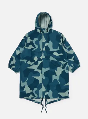 Universal Works Beach Parka in Blue Swedish Camo