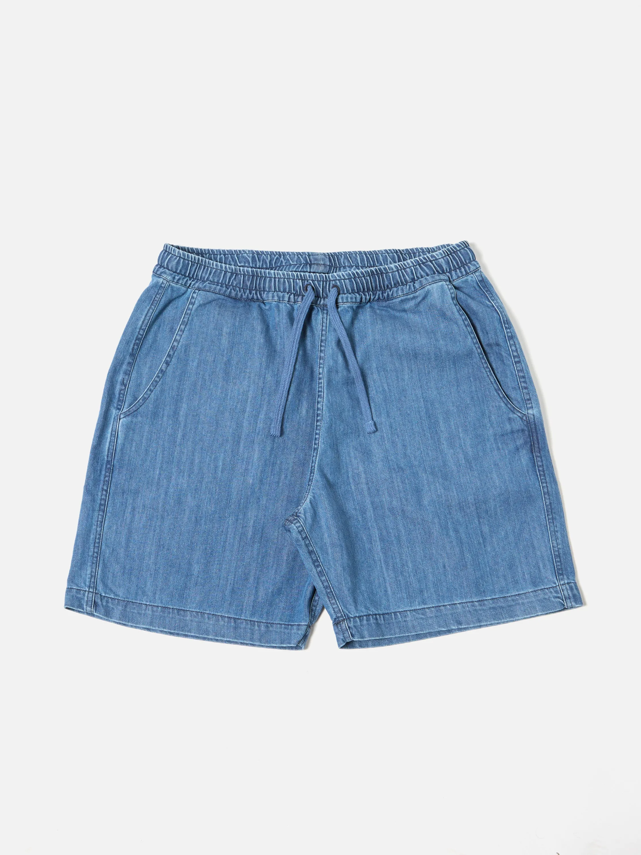 Universal Works Beach Short in Indigo 9oz Organic Denim