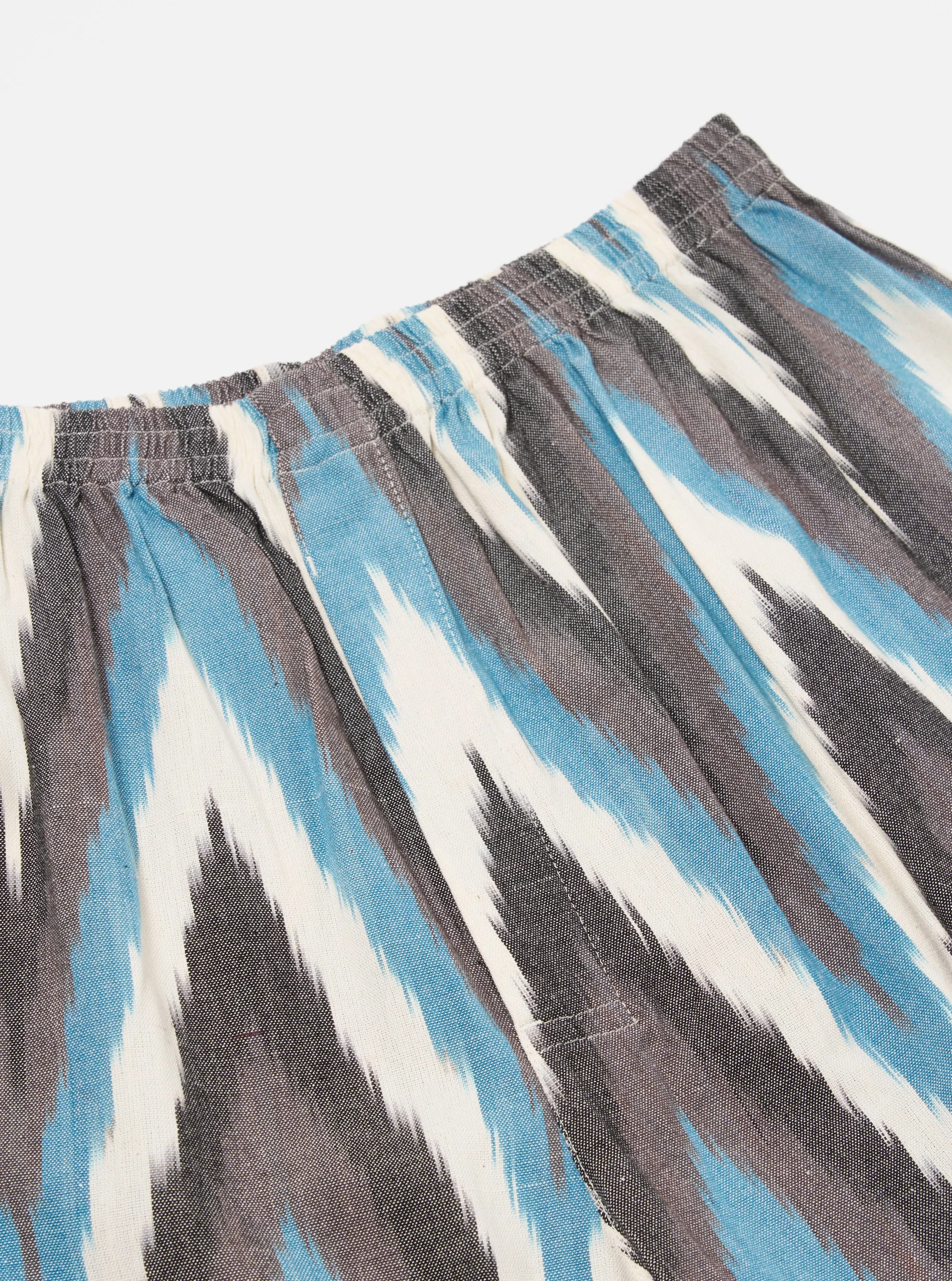 Universal Works Boxer Short in Ecru Ikat II Cotton