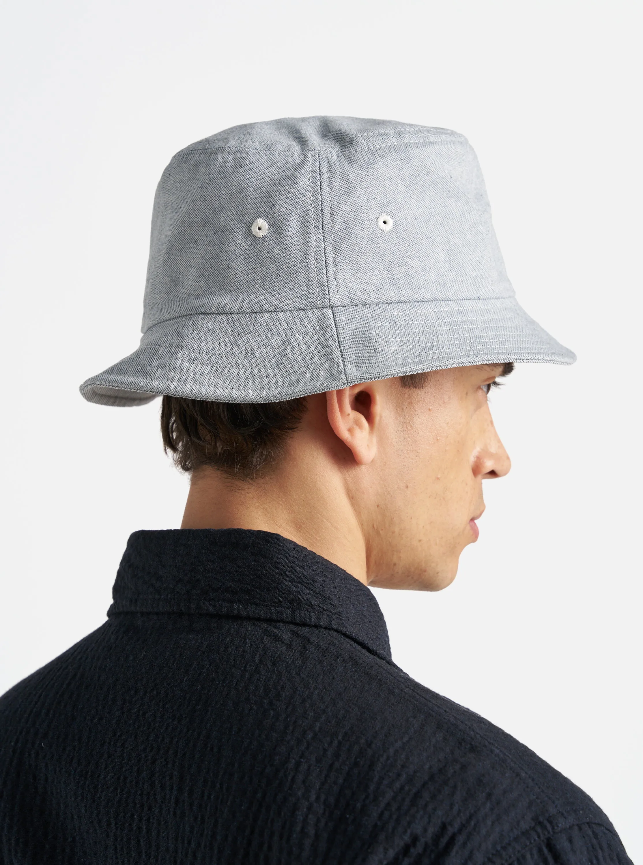 Universal Works Bucket Hat in Indigo Reworked Jean Cloth