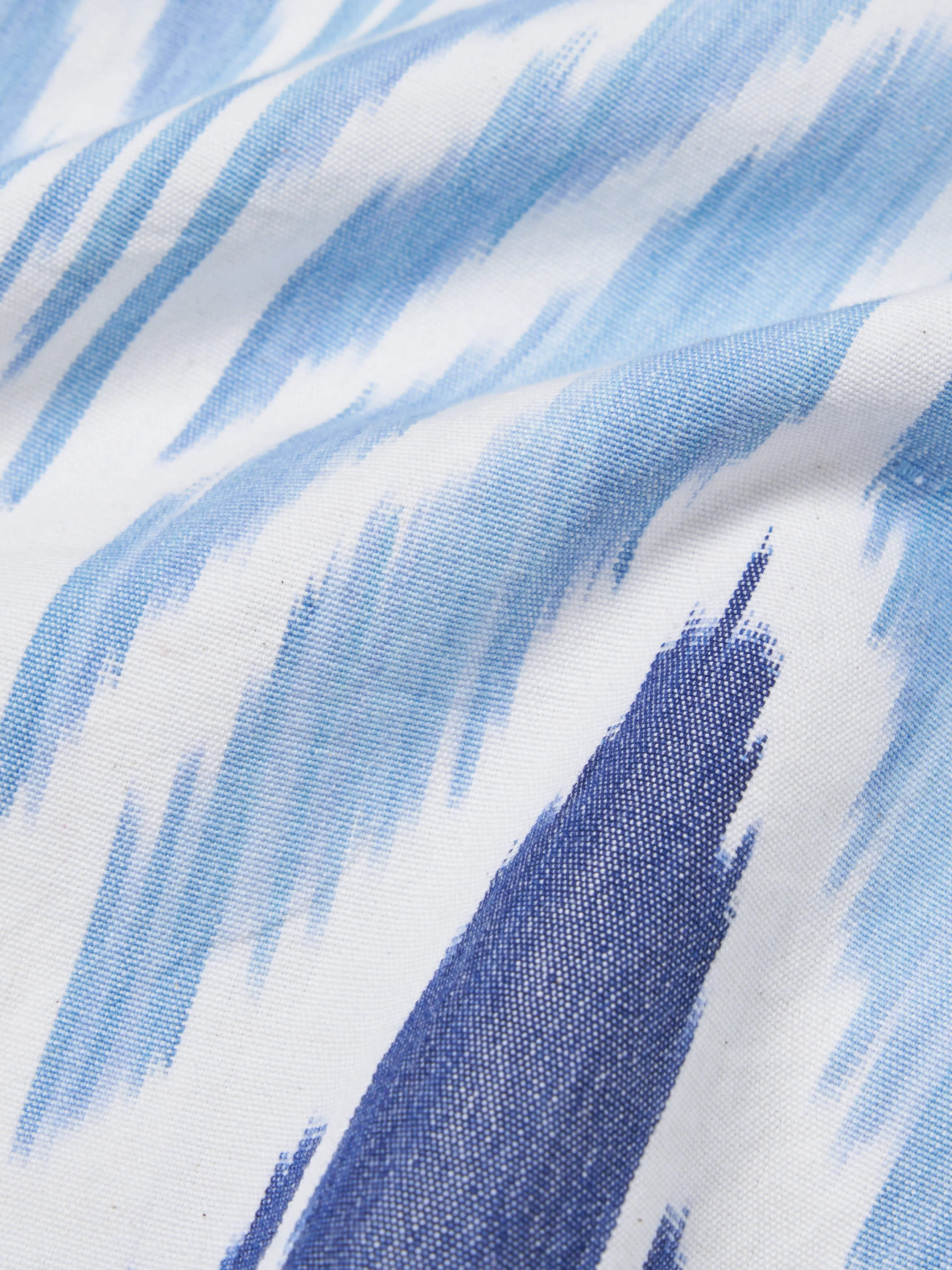 Universal Works Camp Shirt in Blue Peacock Ikat