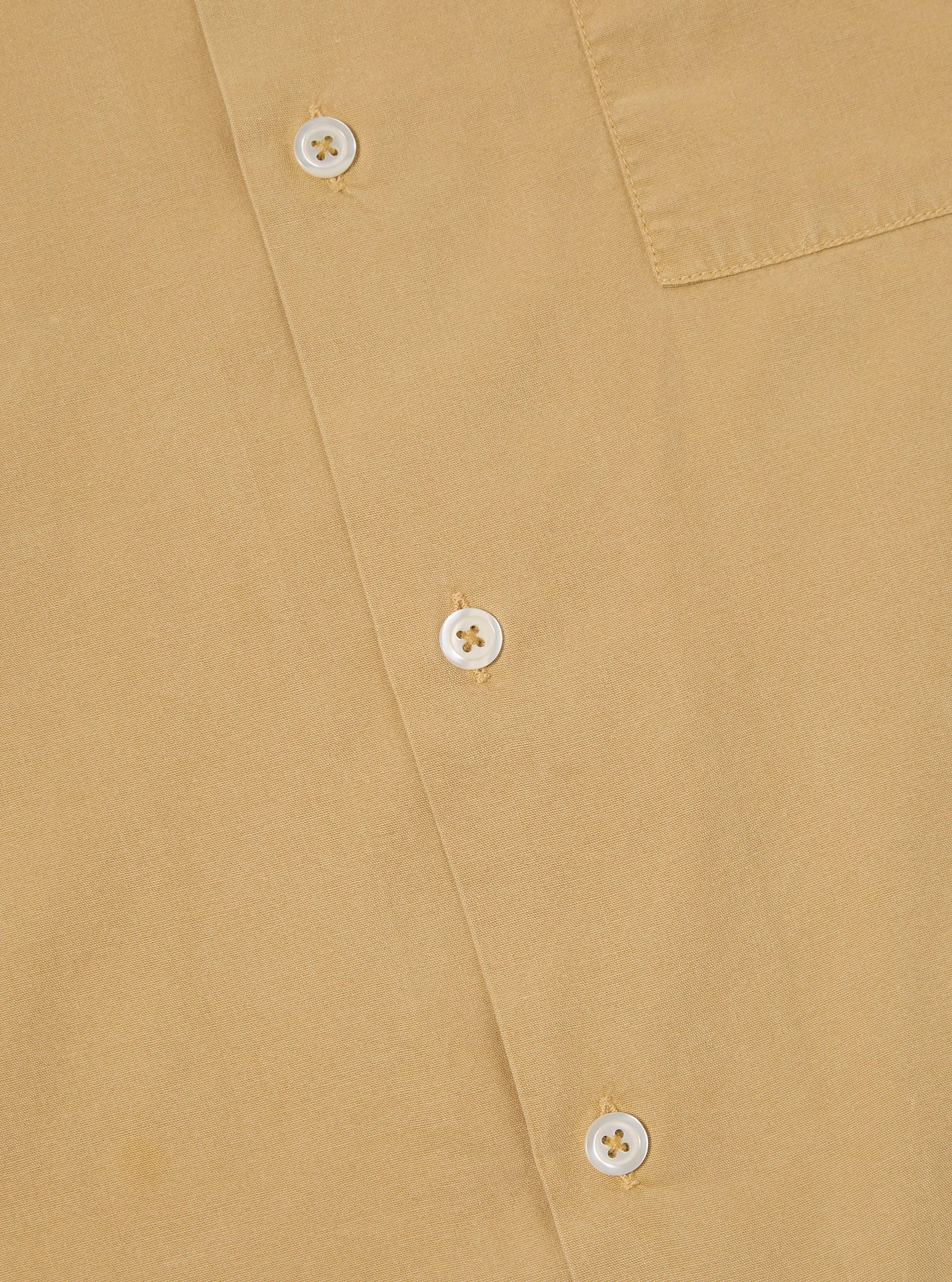 Universal Works Camp Shirt in Dark Sand Gardenia Lycot