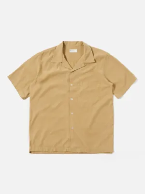 Universal Works Camp Shirt in Dark Sand Gardenia Lycot