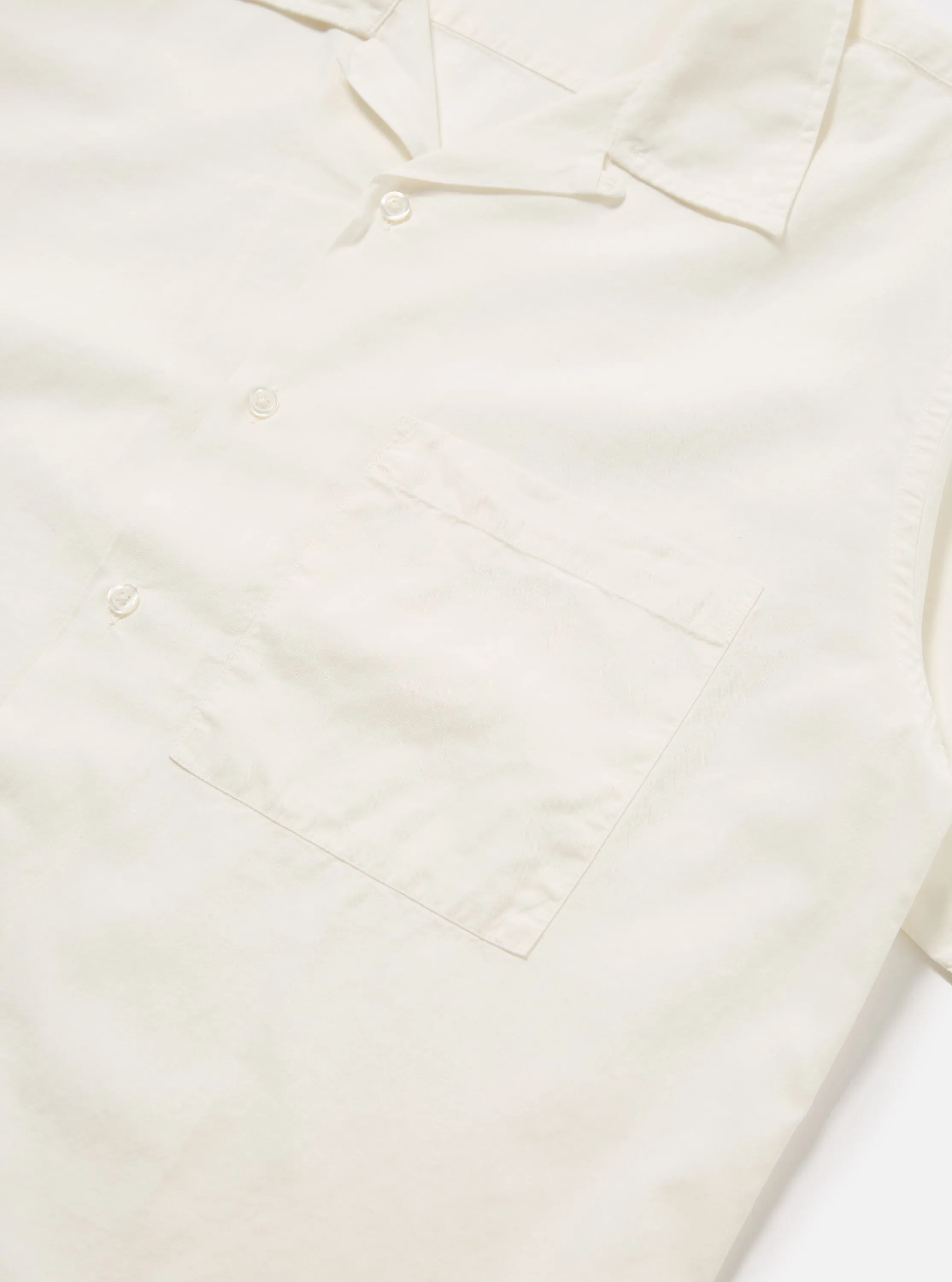 Universal Works Camp Shirt in Ecru Gardenia Lycot