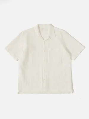 Universal Works Camp Shirt in Ecru Japanese Waffle