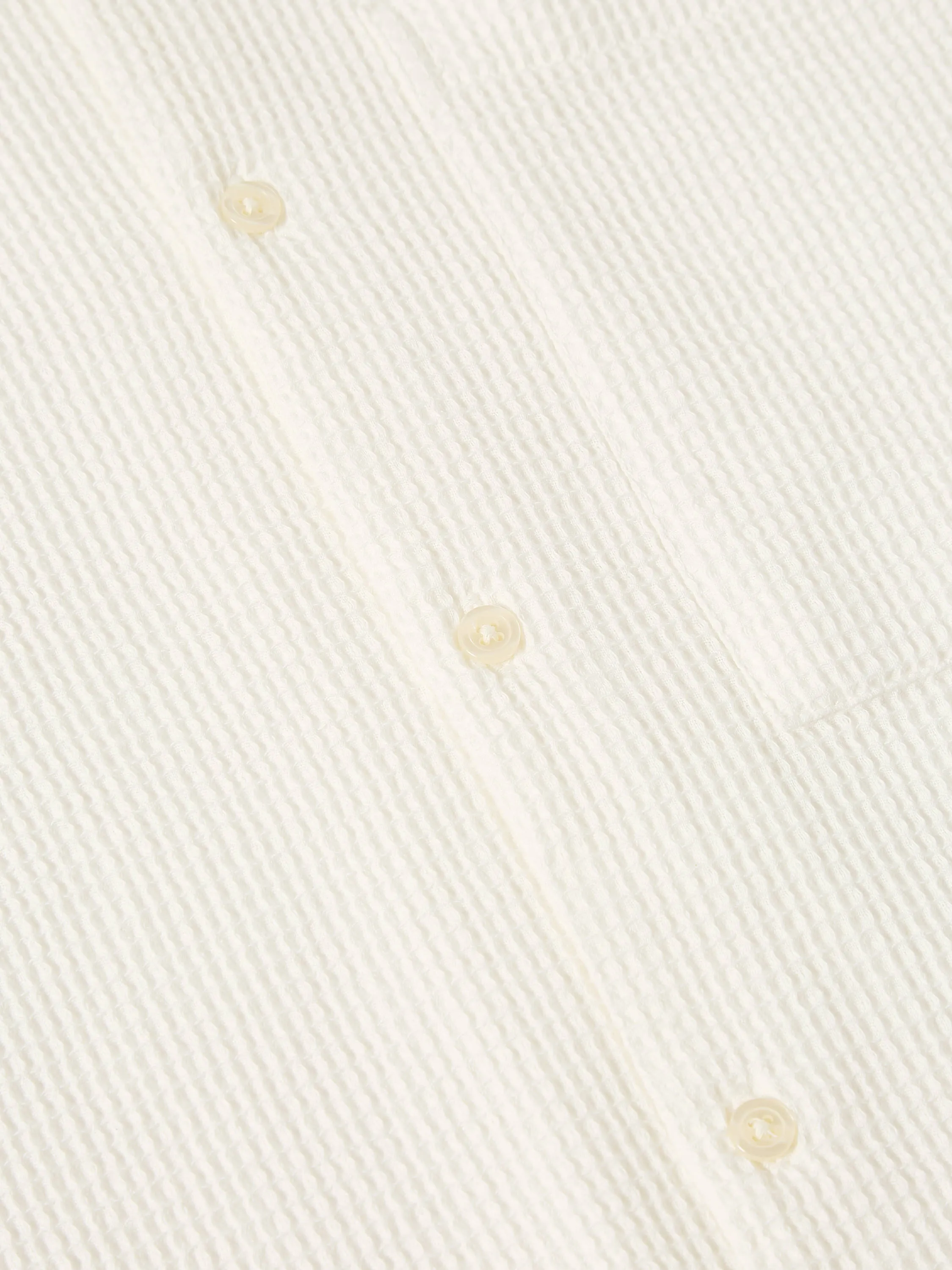 Universal Works Camp Shirt in Ecru Japanese Waffle