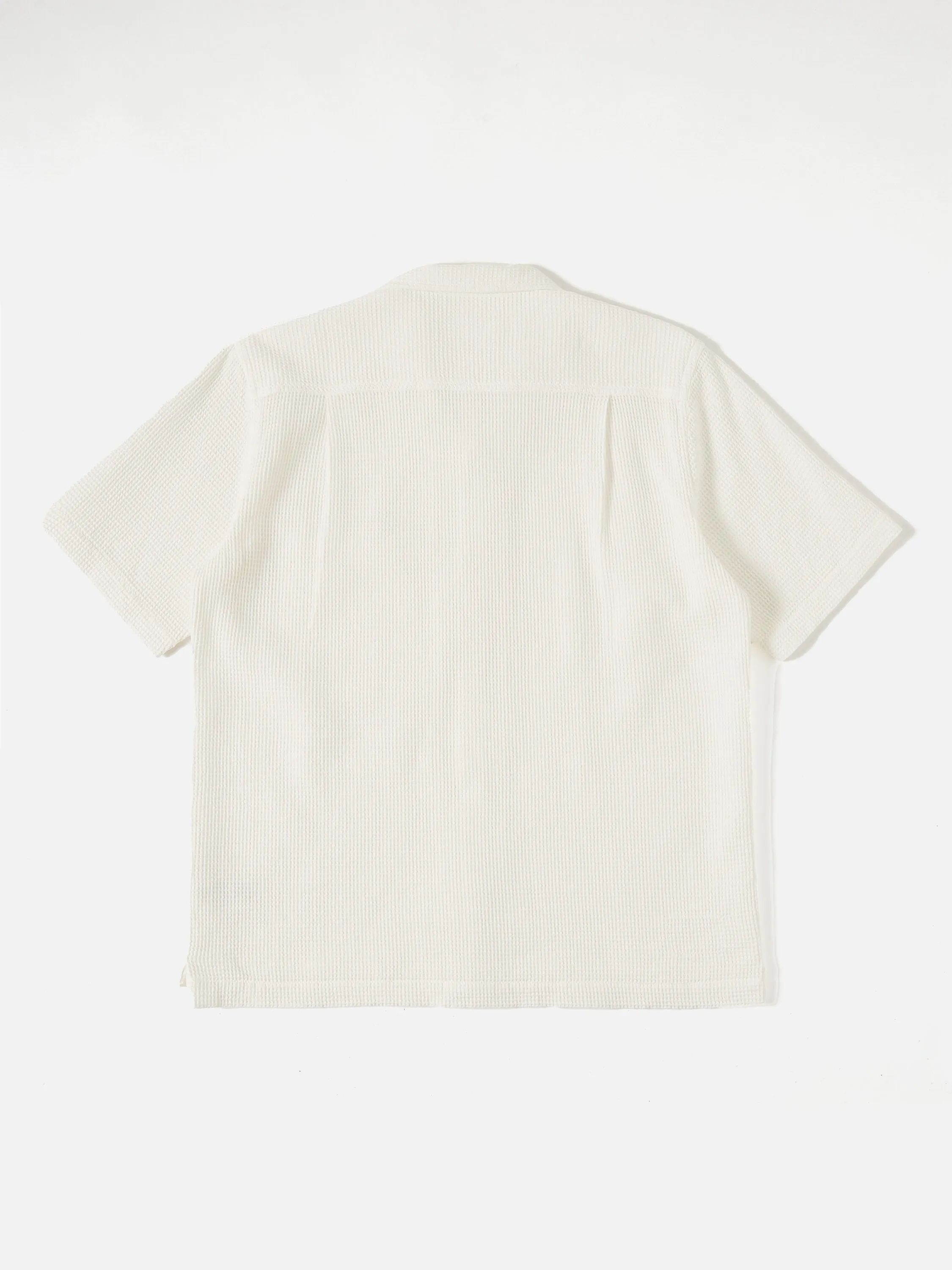 Universal Works Camp Shirt in Ecru Japanese Waffle