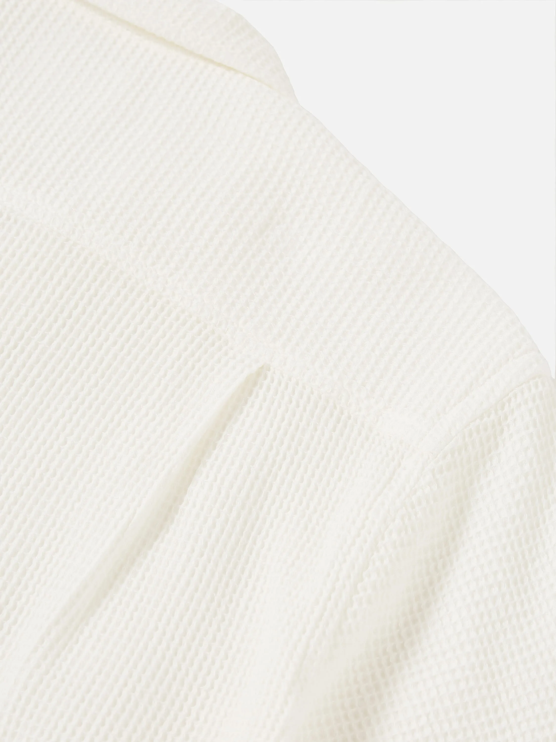 Universal Works Camp Shirt in Ecru Japanese Waffle