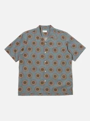 Universal Works Camp Shirt in Smoke Blue Regal Print