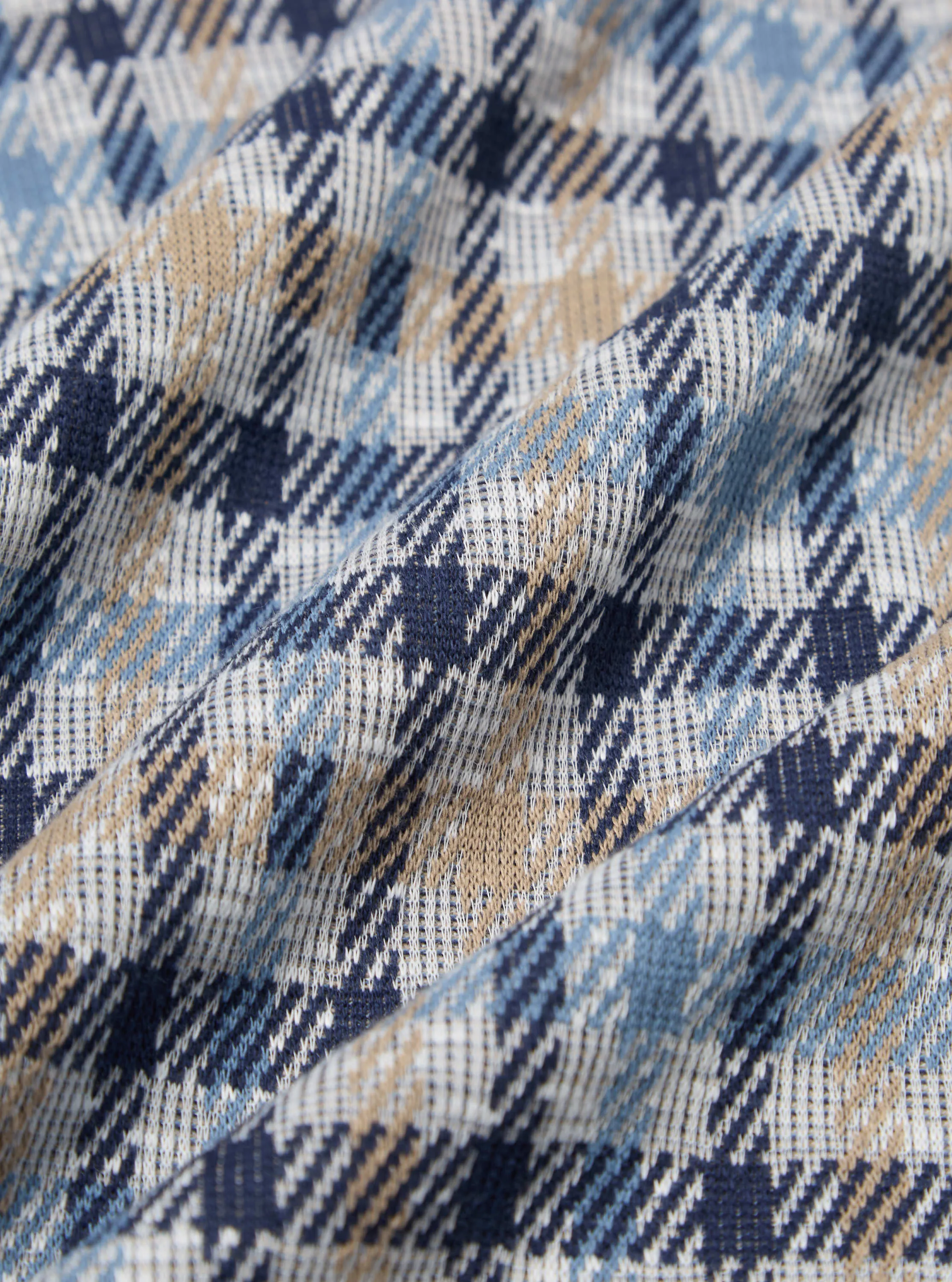 Universal Works Cardigan in Brown/Blue Summer Check