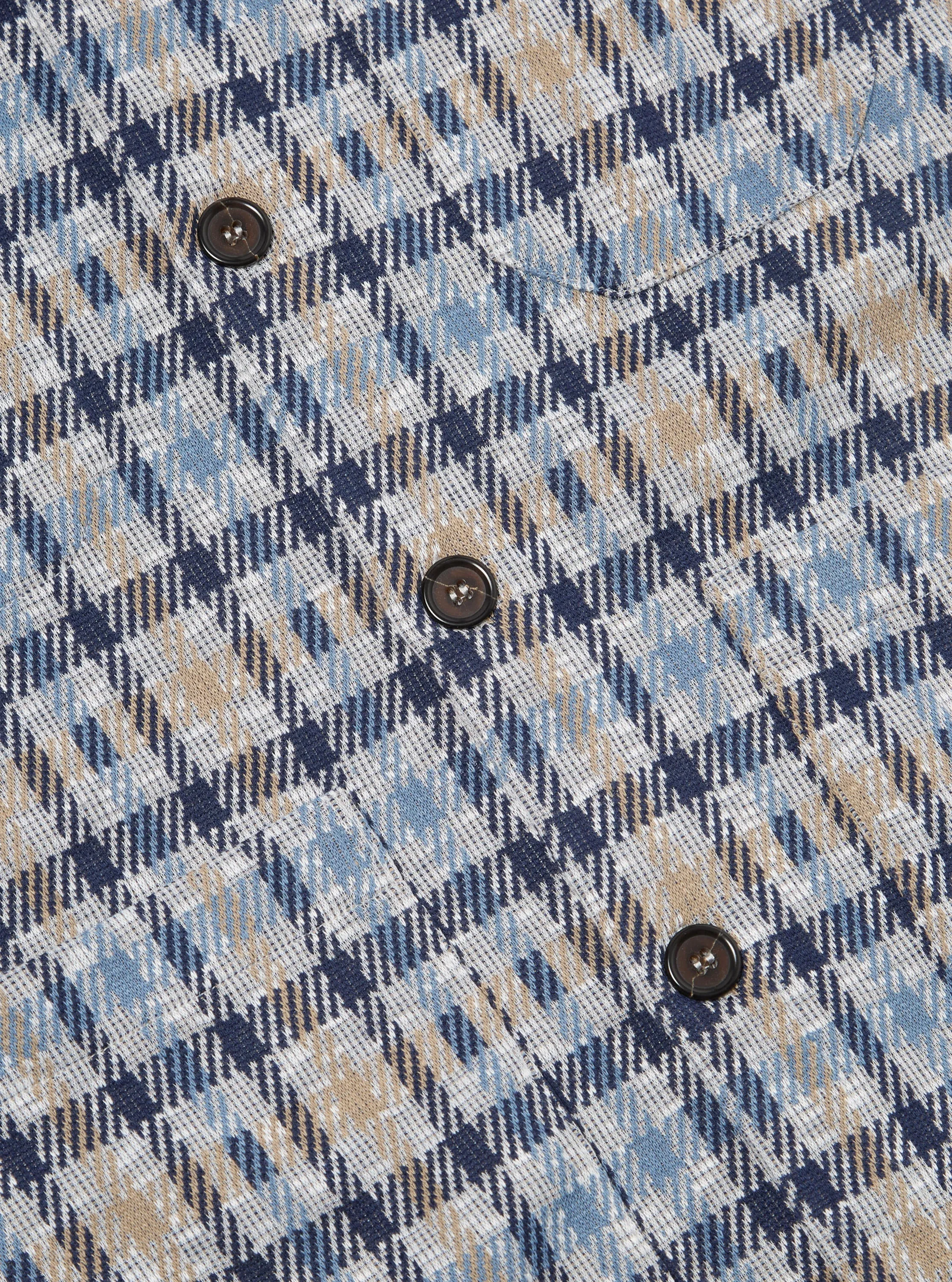 Universal Works Cardigan in Brown/Blue Summer Check