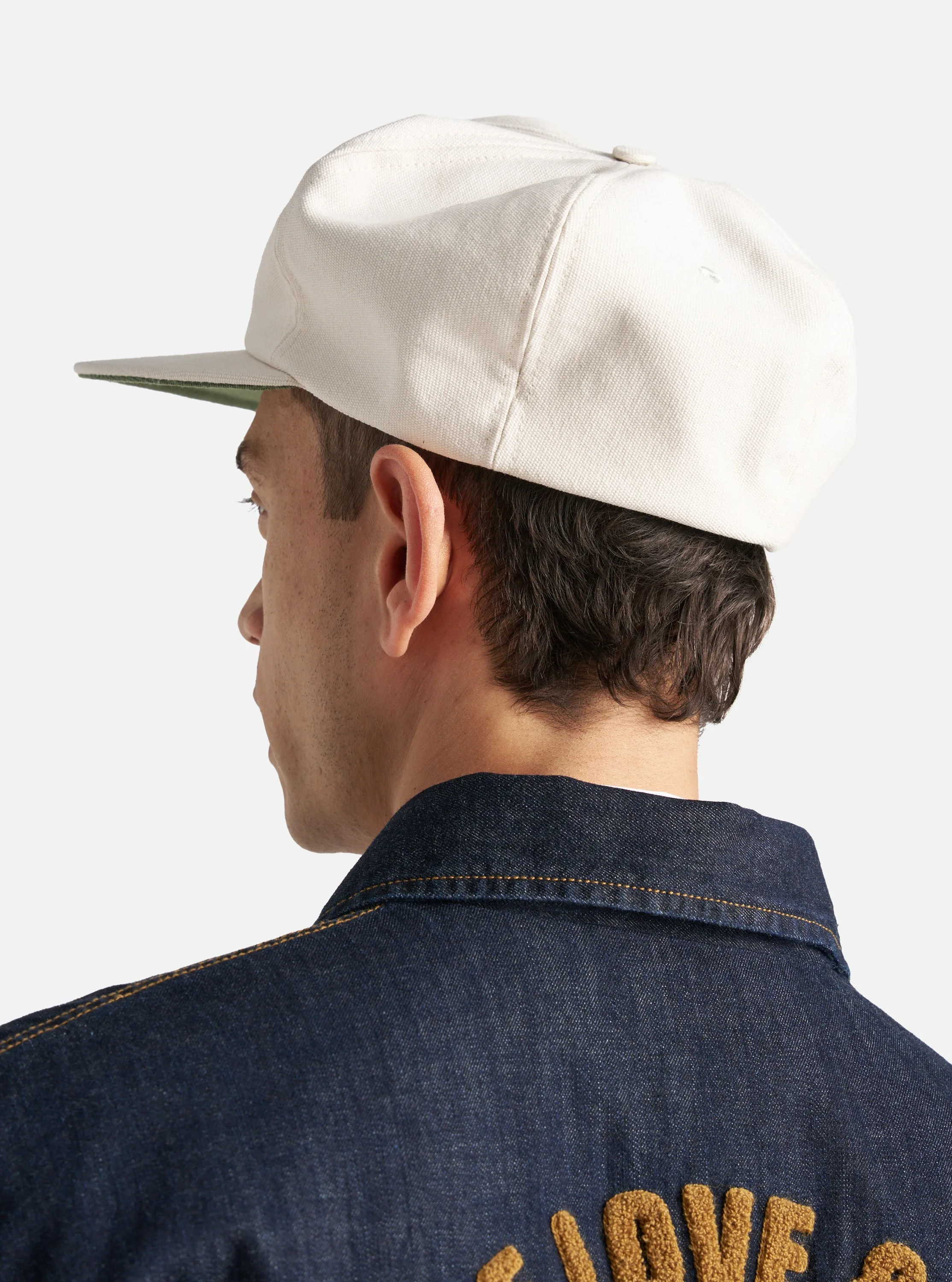 Universal Works Cricket Cap in Ecru Canvas