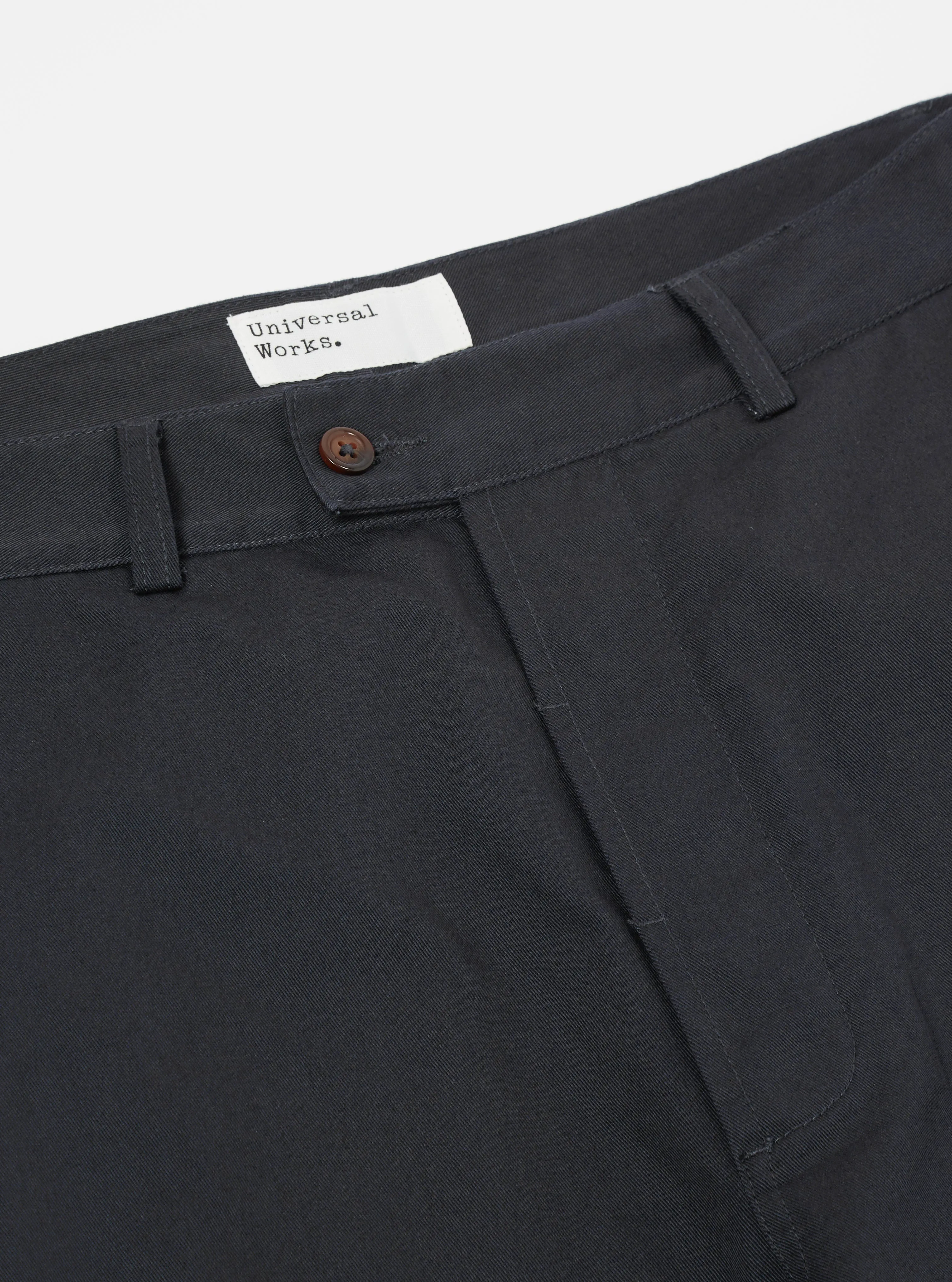 Universal Works Curved Pant in Black Twill