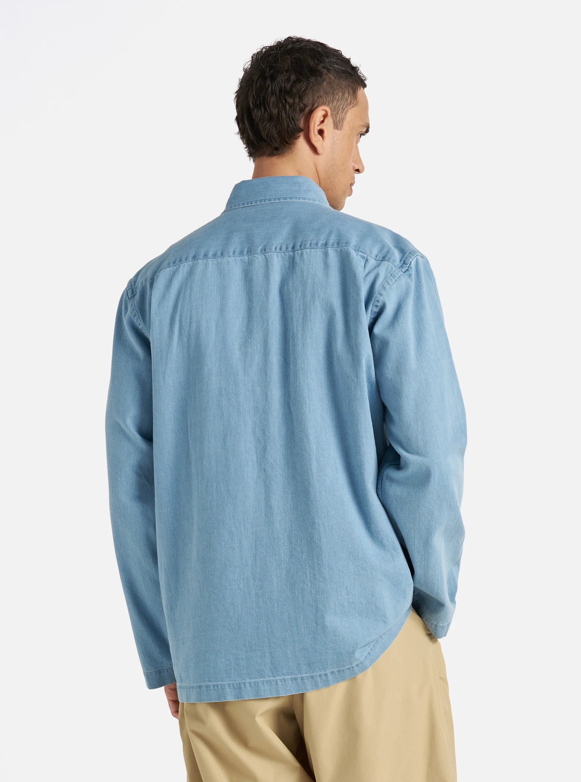 Universal Works Dockside Jacket in Washed Indigo 8oz Organic Denim
