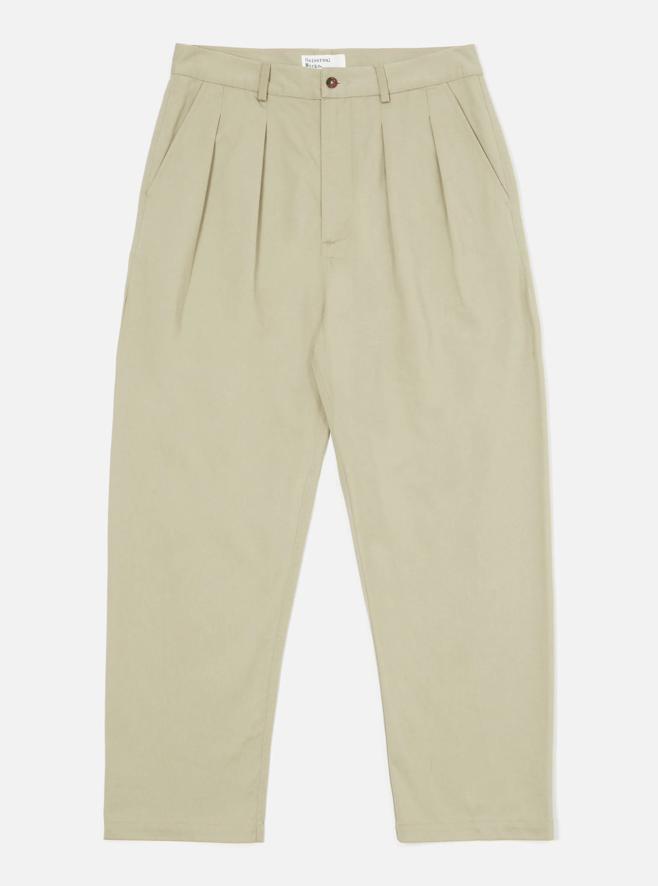 Universal Works Double Pleat Pant in Stone Twill