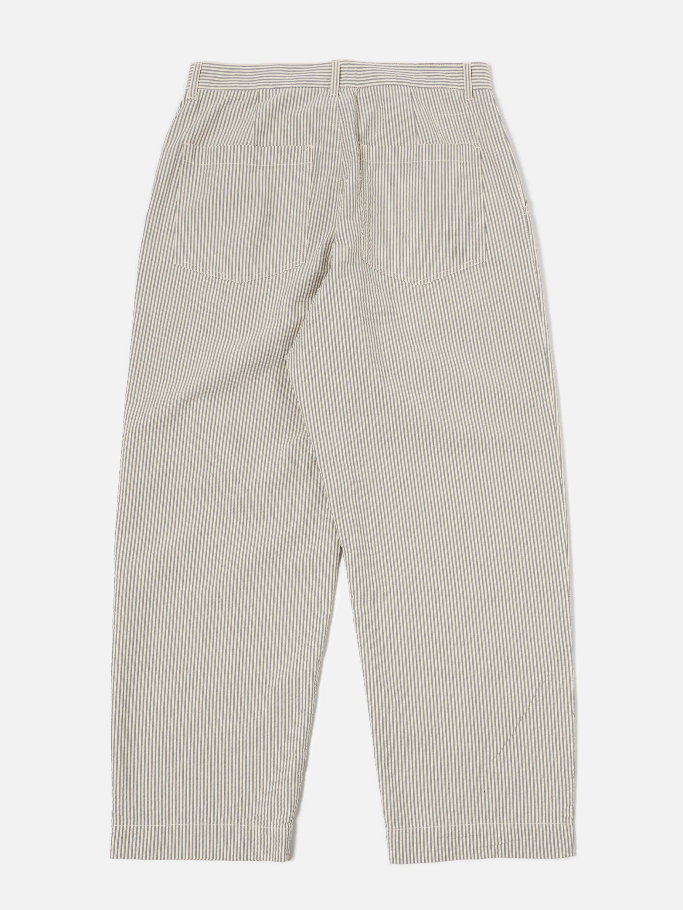 Universal Works Duke Pant in Grey Derby Stripe