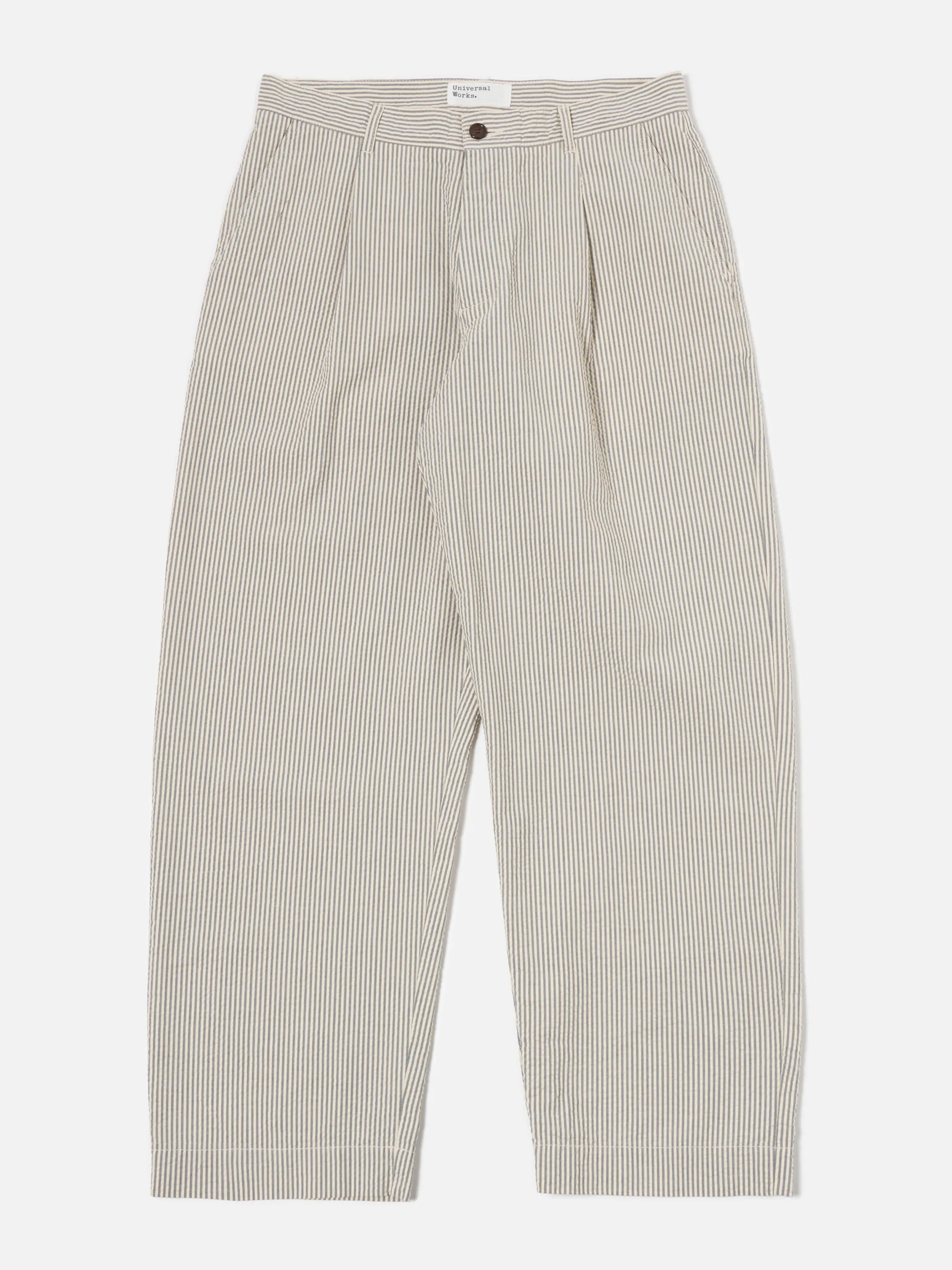 Universal Works Duke Pant in Grey Derby Stripe