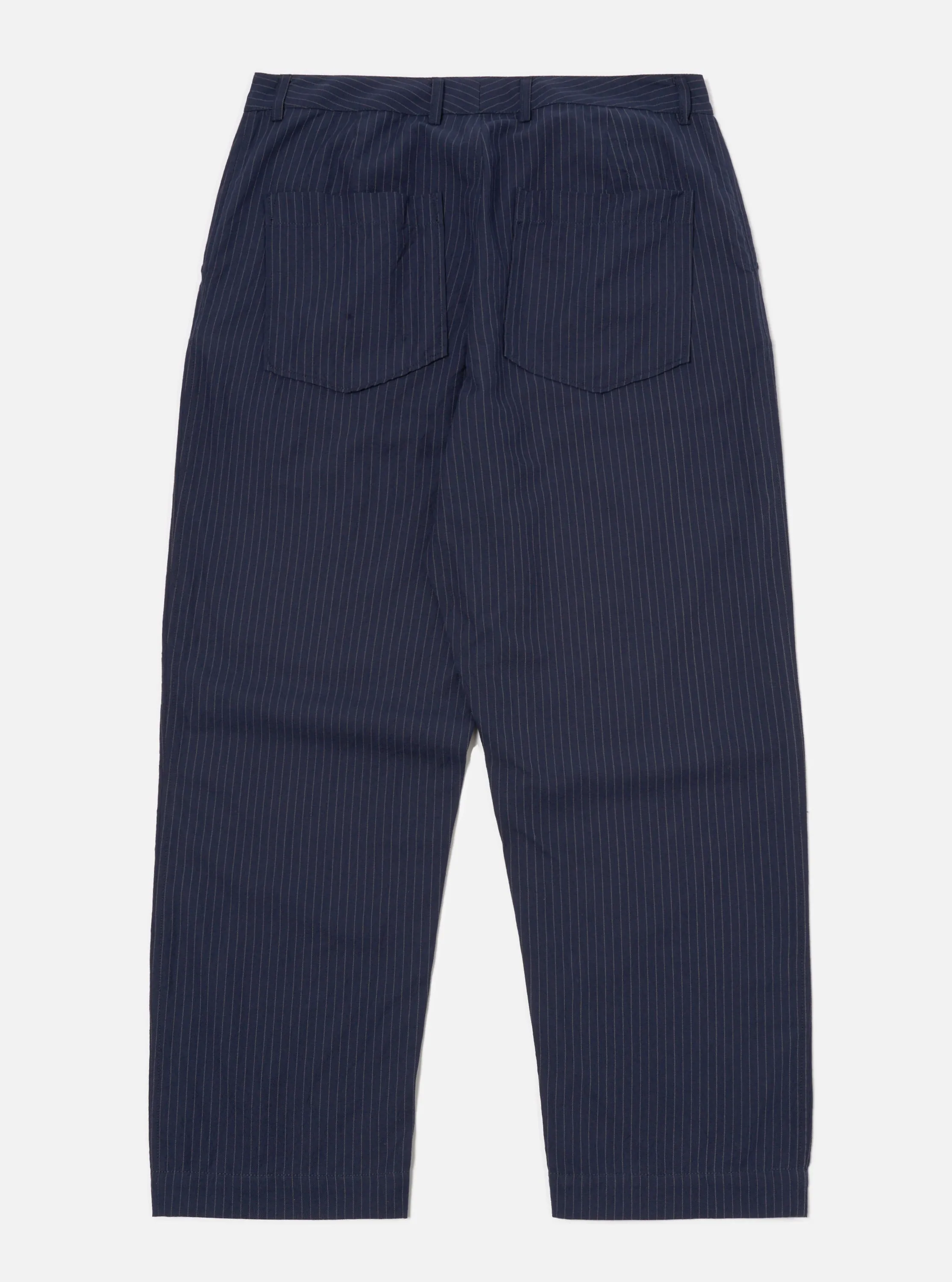 Universal Works Duke Pant in Navy Cotton Pinstripe