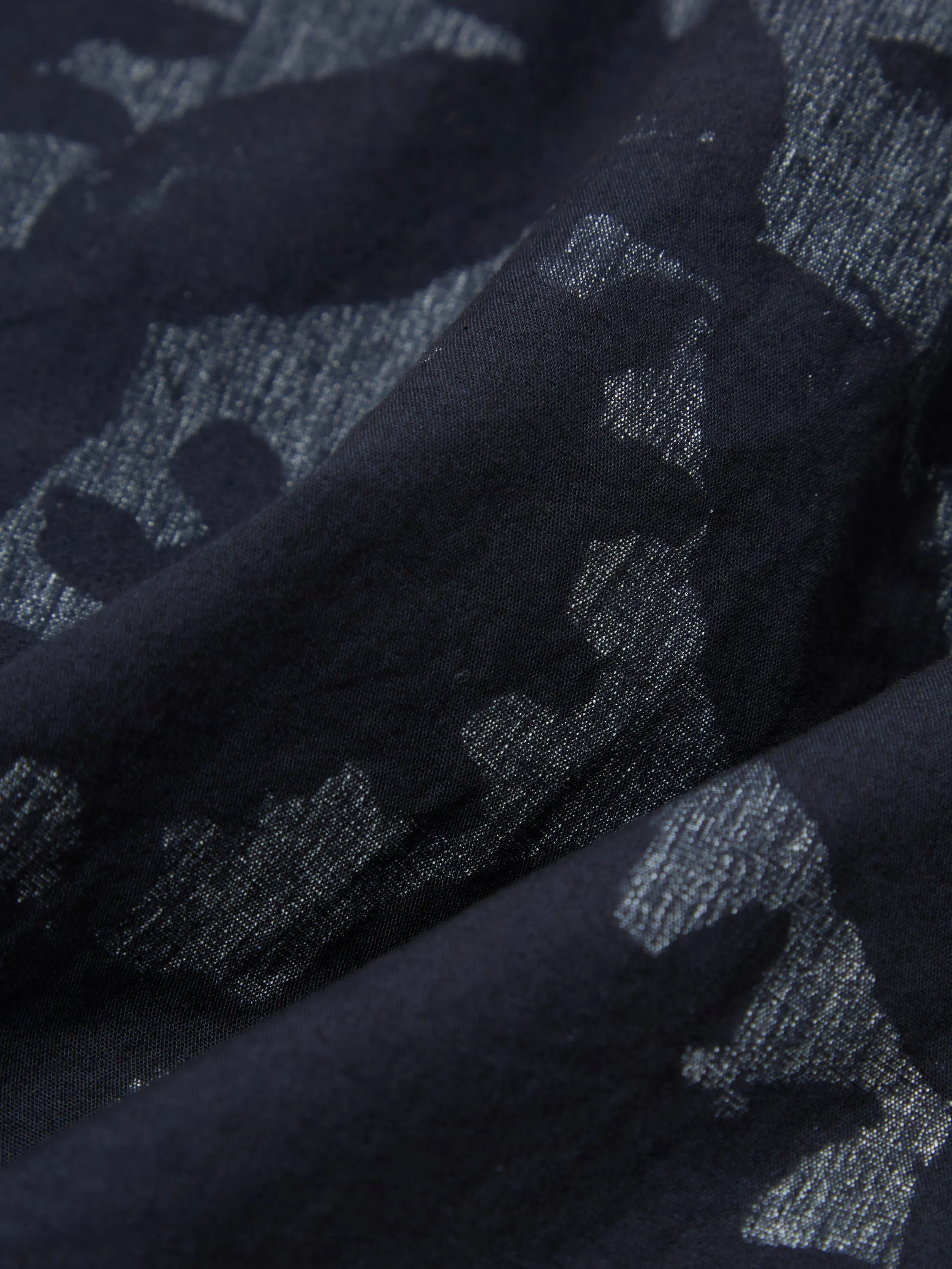 Universal Works Duke Pant in Navy Over Dyed Sun Print