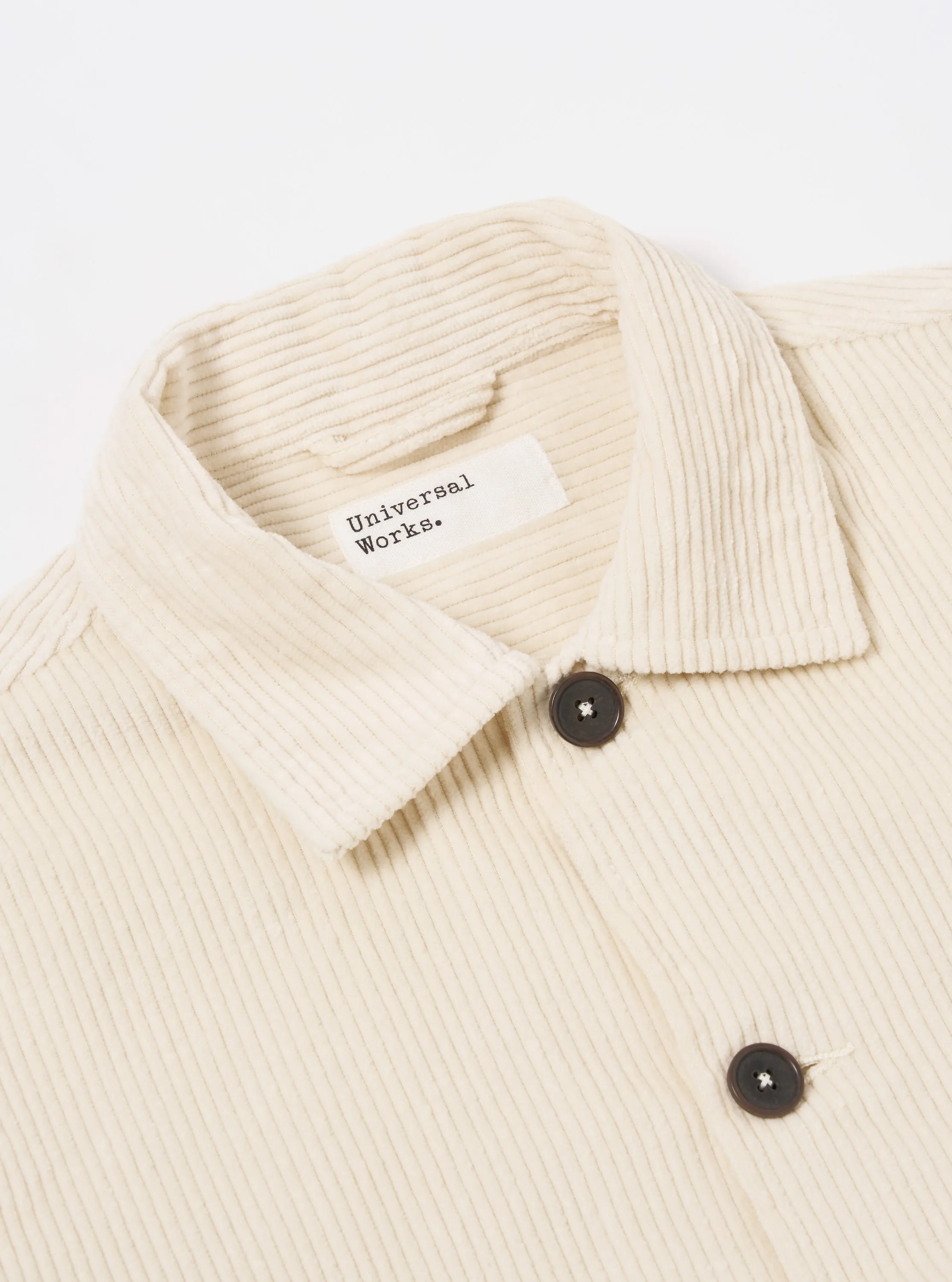Universal Works Easy Jacket in Ecru 6 Wale Cord