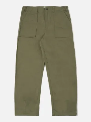 Universal Works Fatigue Pant in Light Olive Twill