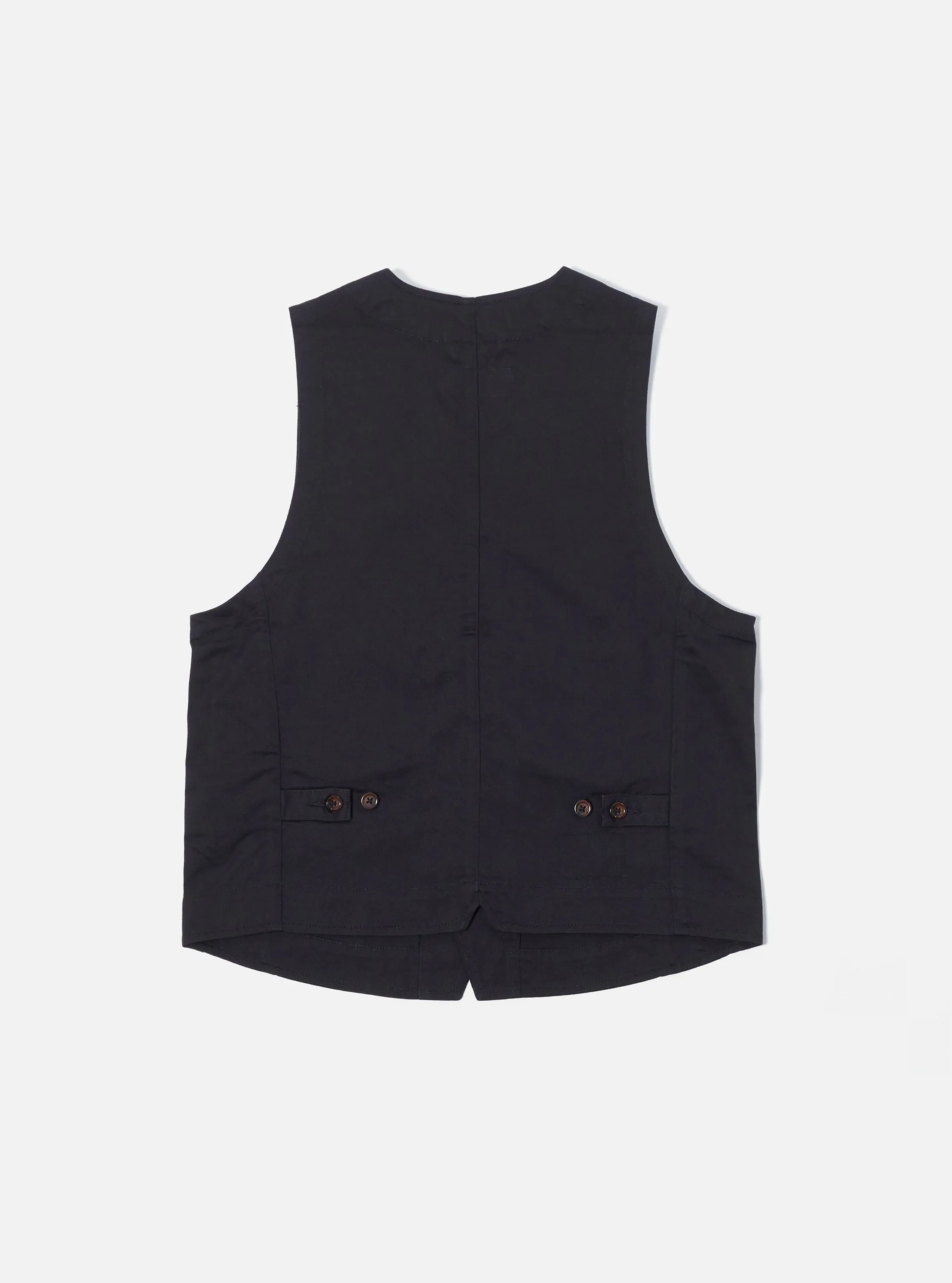 Universal Works Field Waistcoat in Black Twill