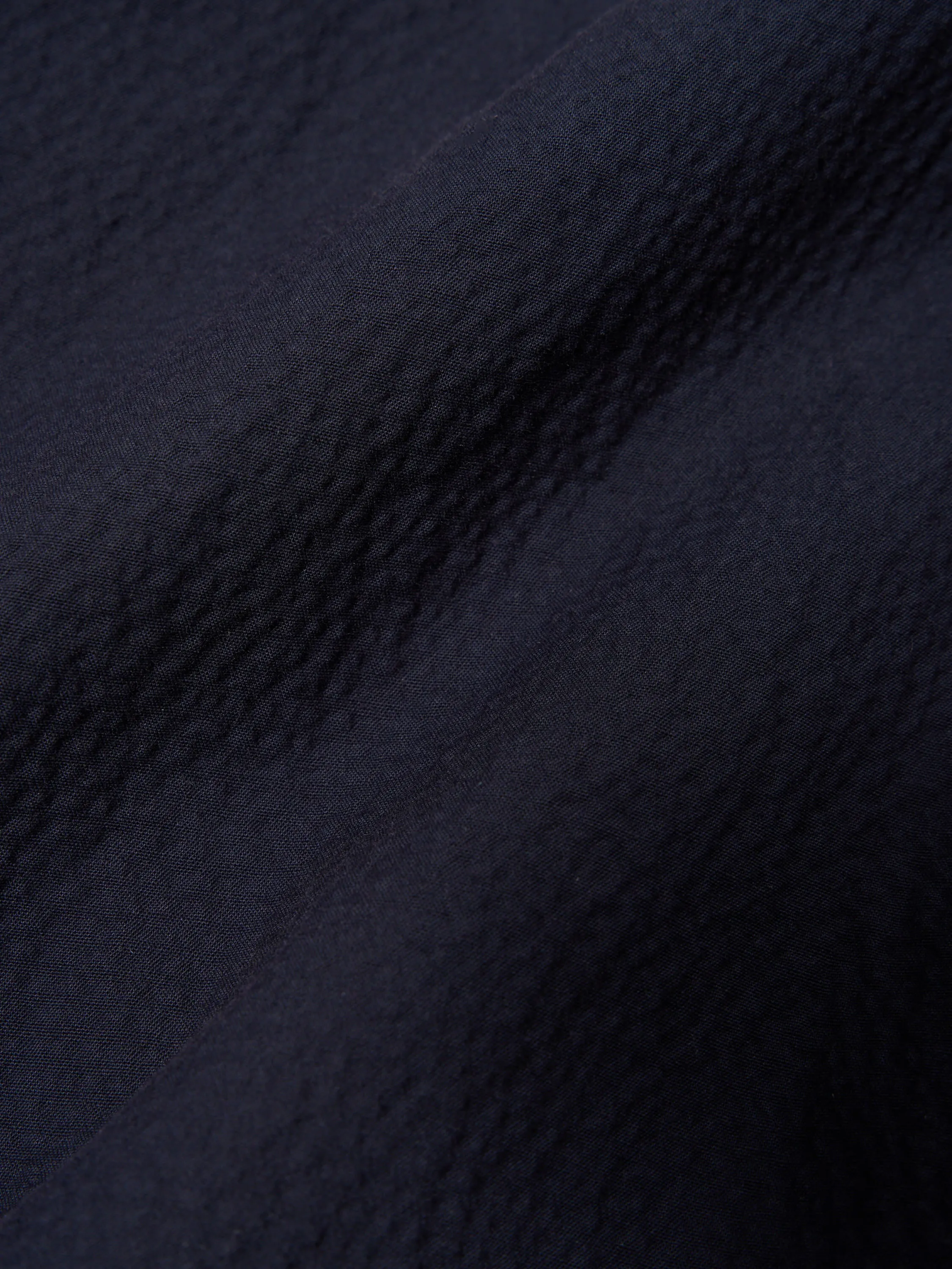 Universal Works Five Pocket Jacket in Navy Seersucker II