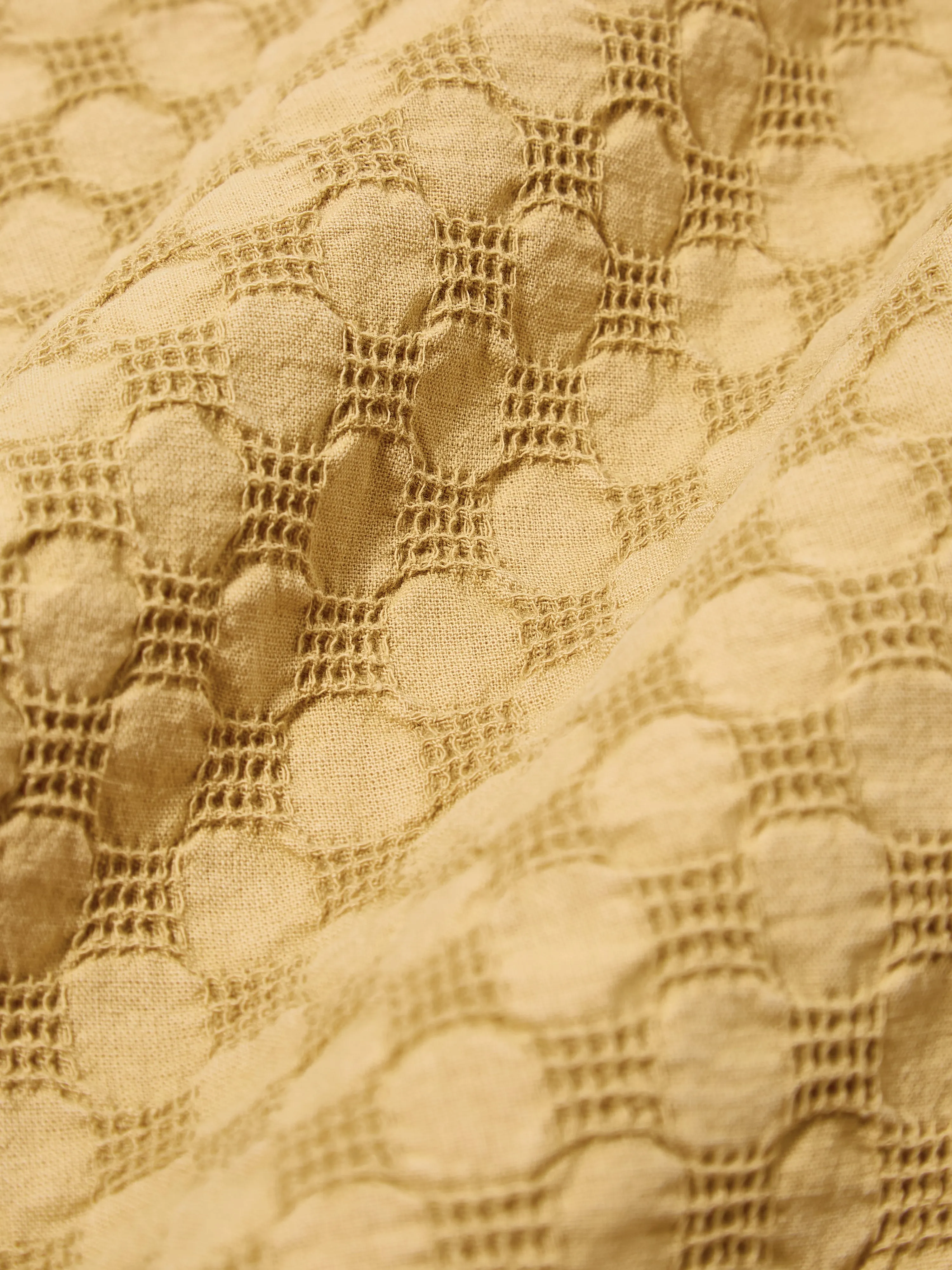 Universal Works Island Shirt in Camel Dot Waffle