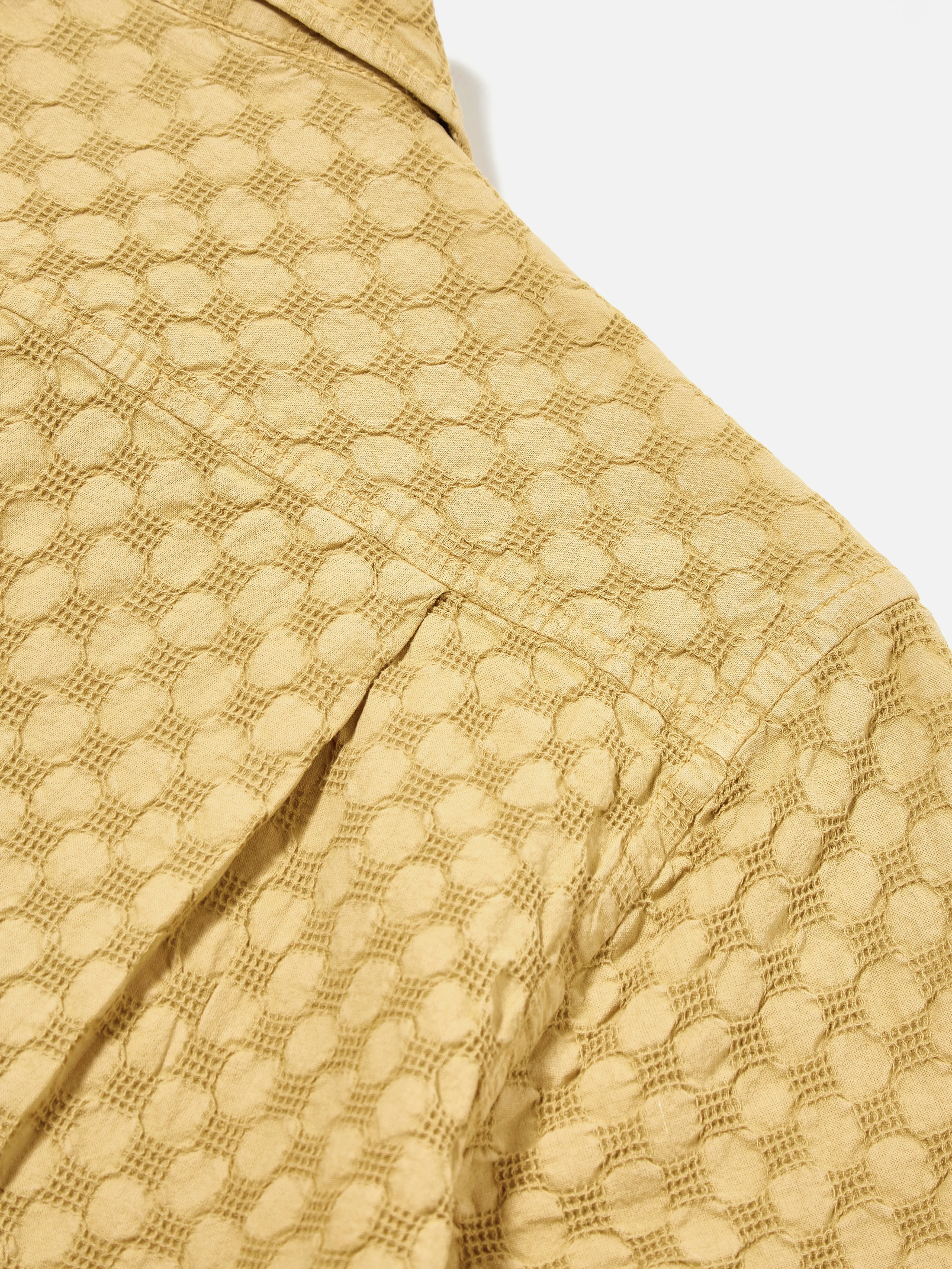 Universal Works Island Shirt in Camel Dot Waffle