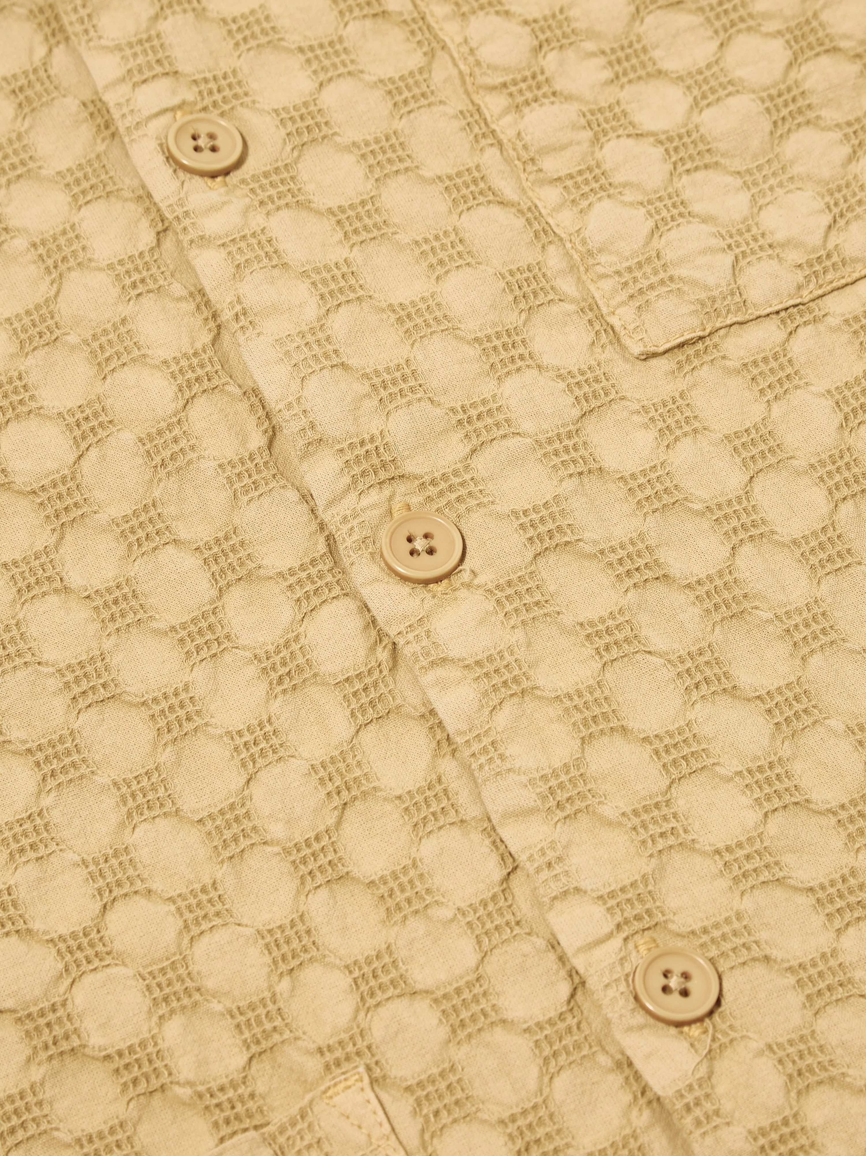 Universal Works Island Shirt in Camel Dot Waffle