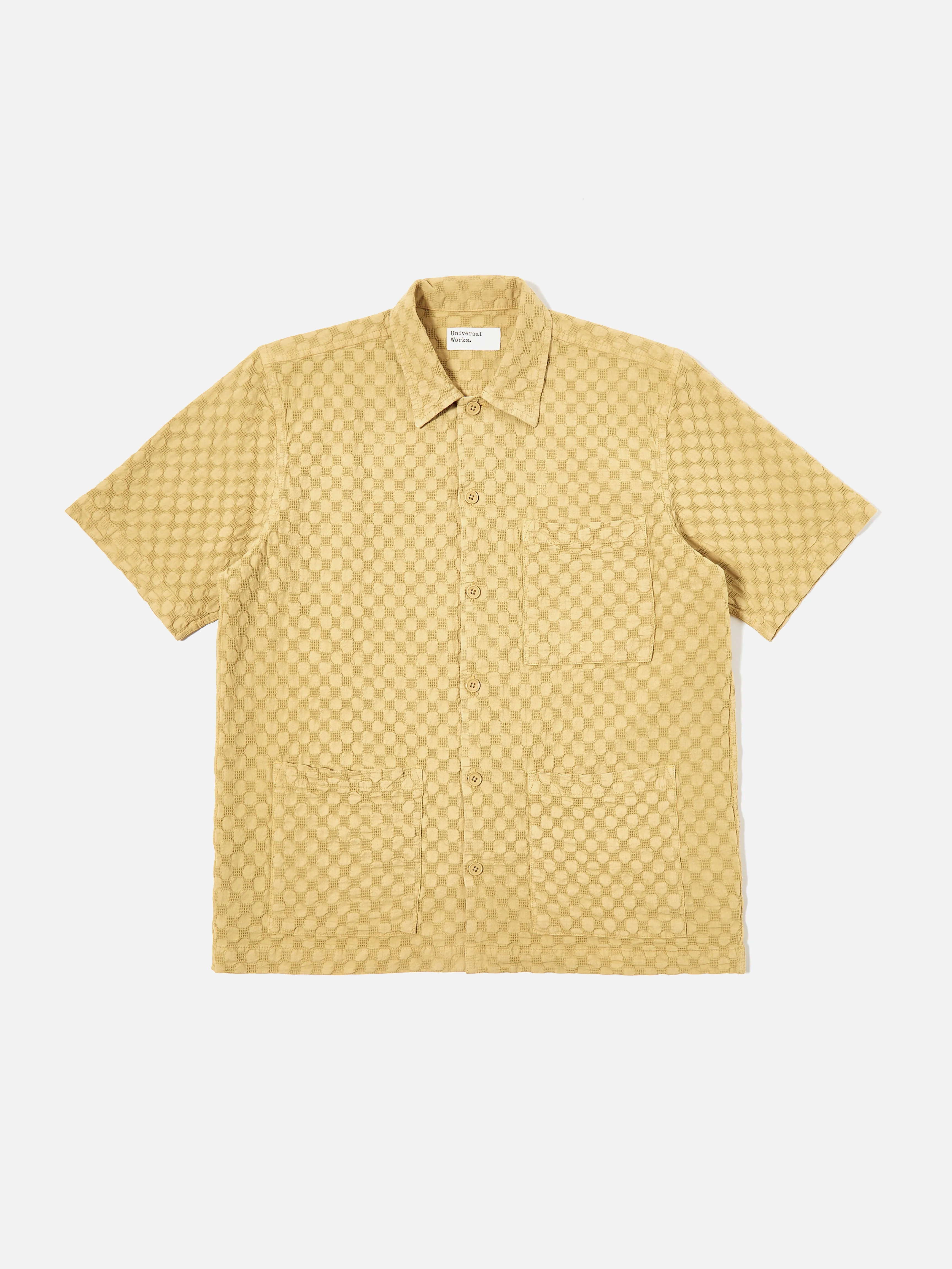 Universal Works Island Shirt in Camel Dot Waffle