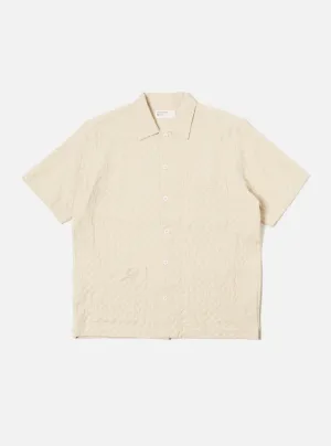 Universal Works Island Shirt in Ecru Dot Waffle