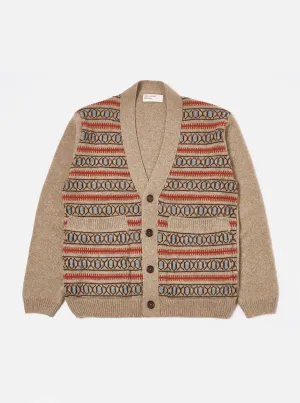 Universal Works Langdale Cardigan in Oatmeal Eco Wool