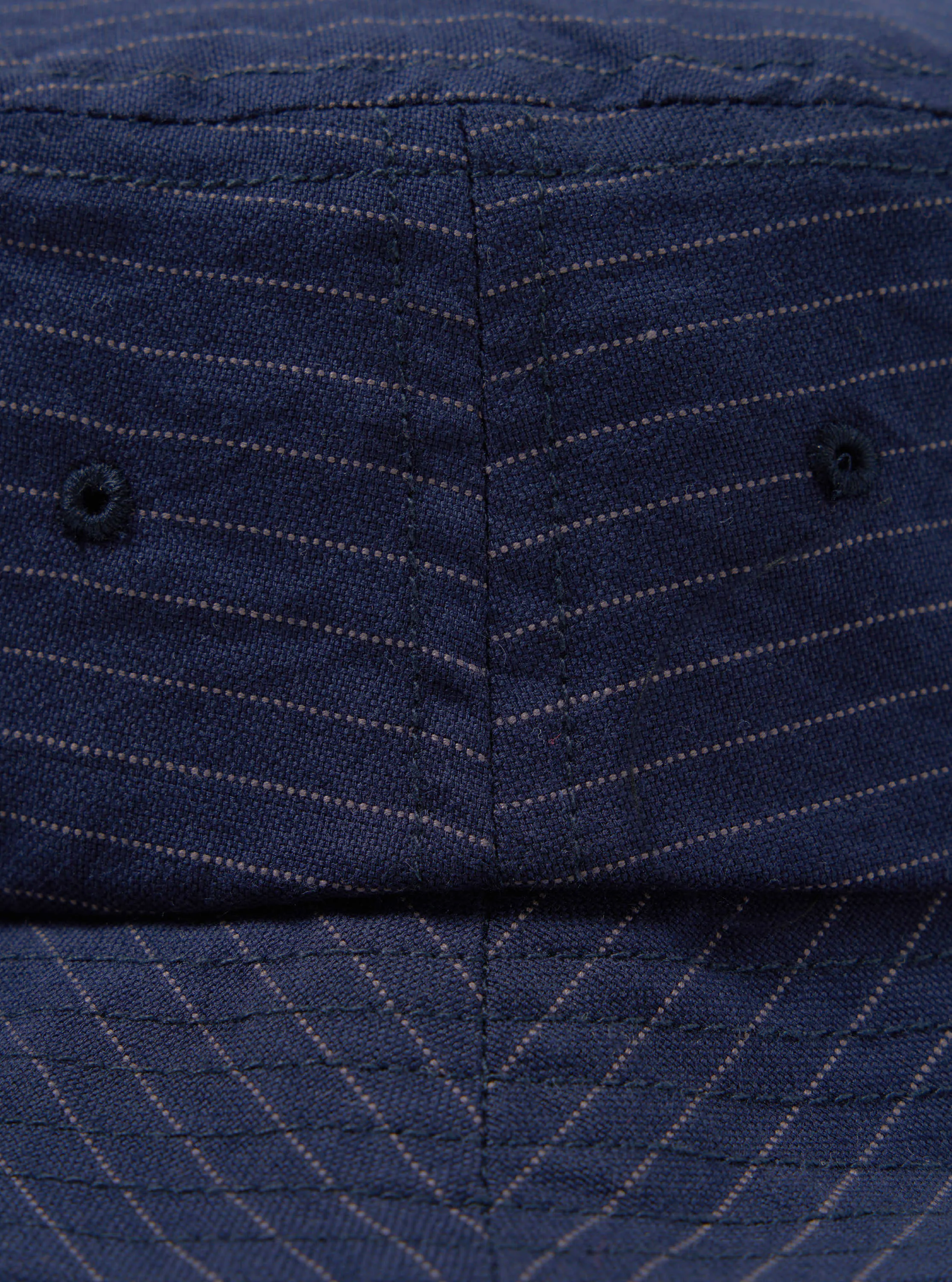 Universal Works Lewis Hat in Navy Cotton Pinstripe