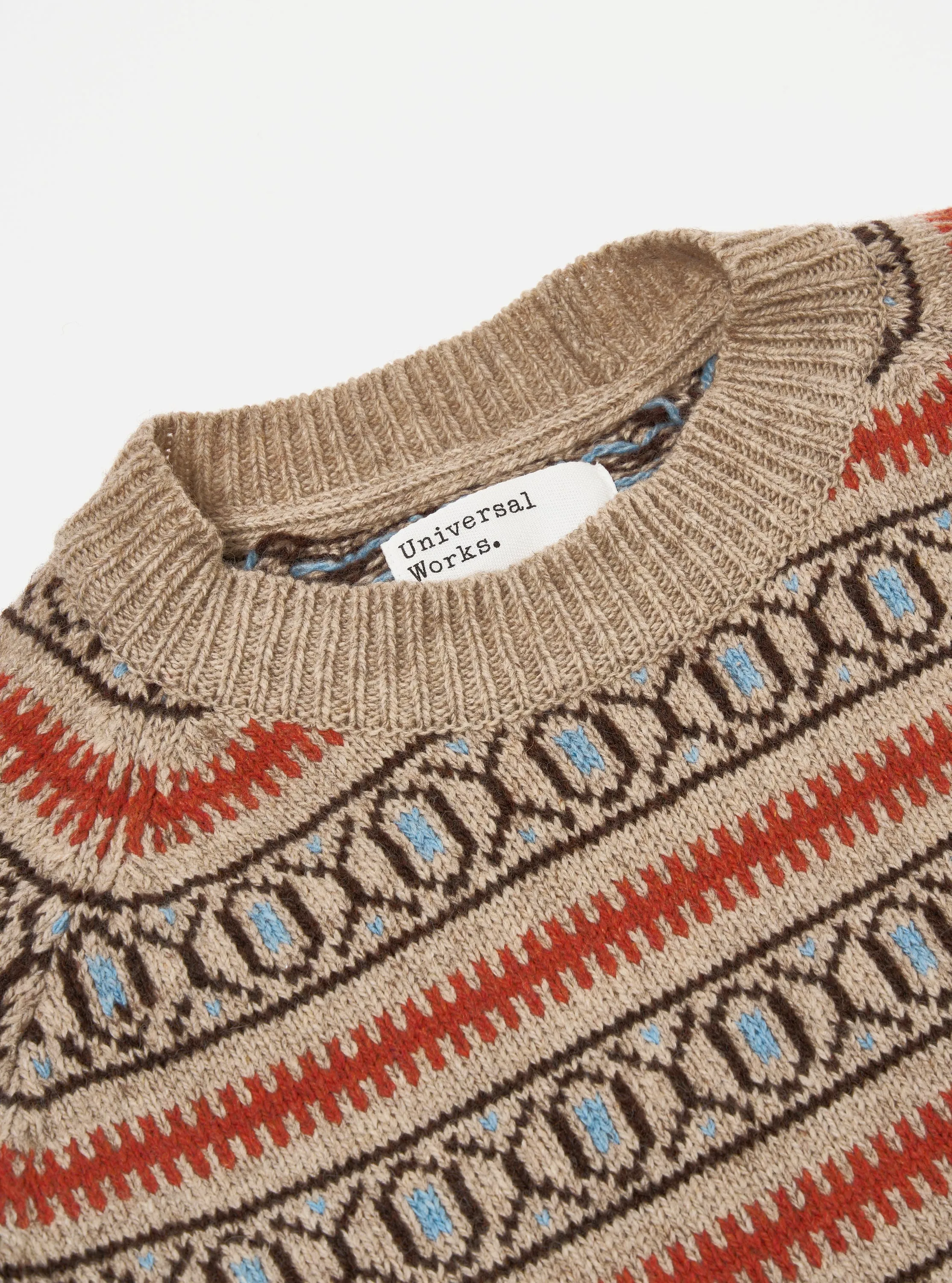 Universal Works Loose Pocket Crew in Oatmeal Eco Wool