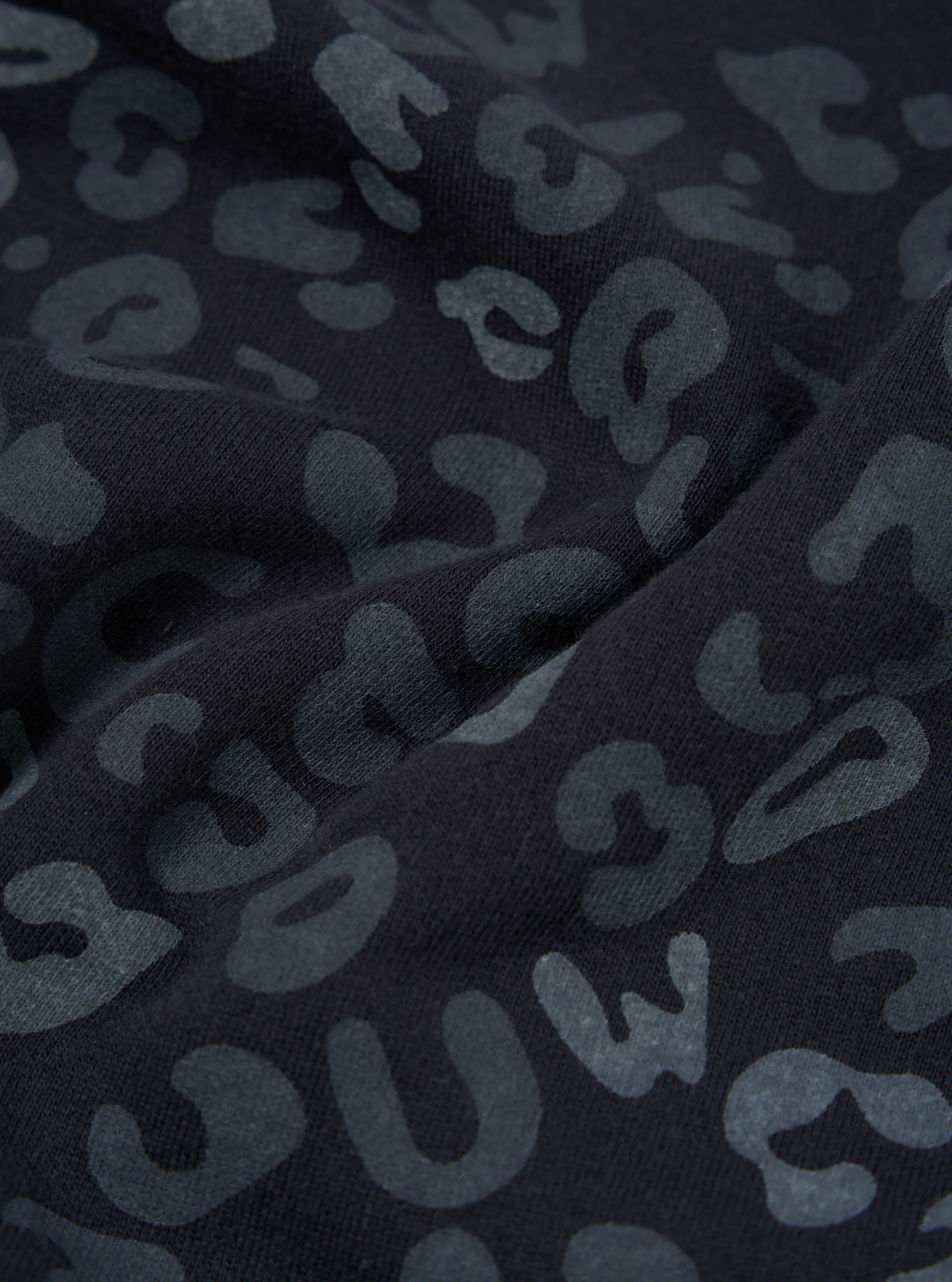 Universal Works Loose Sweatshirt in Navy Leopard Brush Back