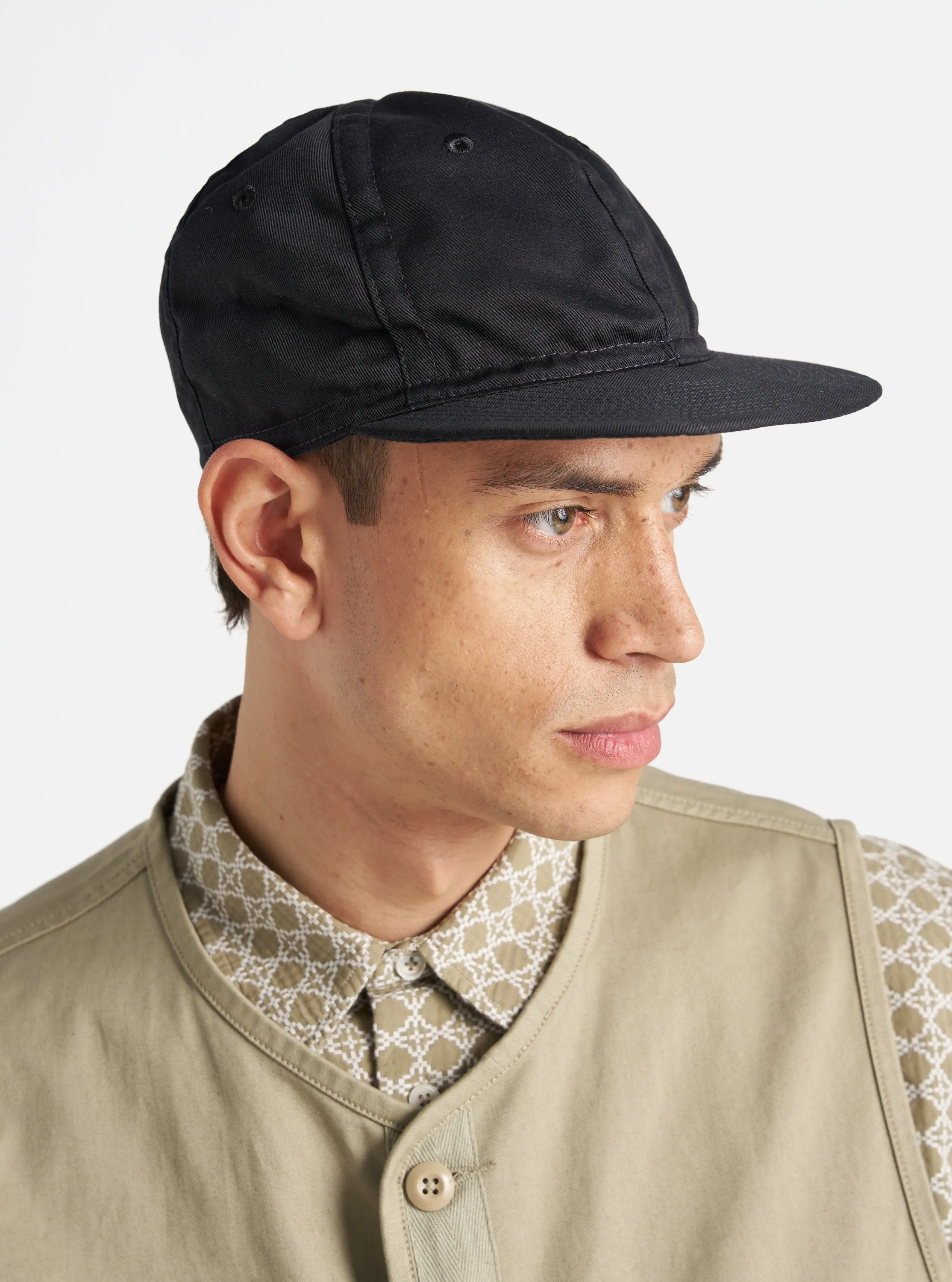 Universal Works Mechanics Hat in Black Twill Cotton