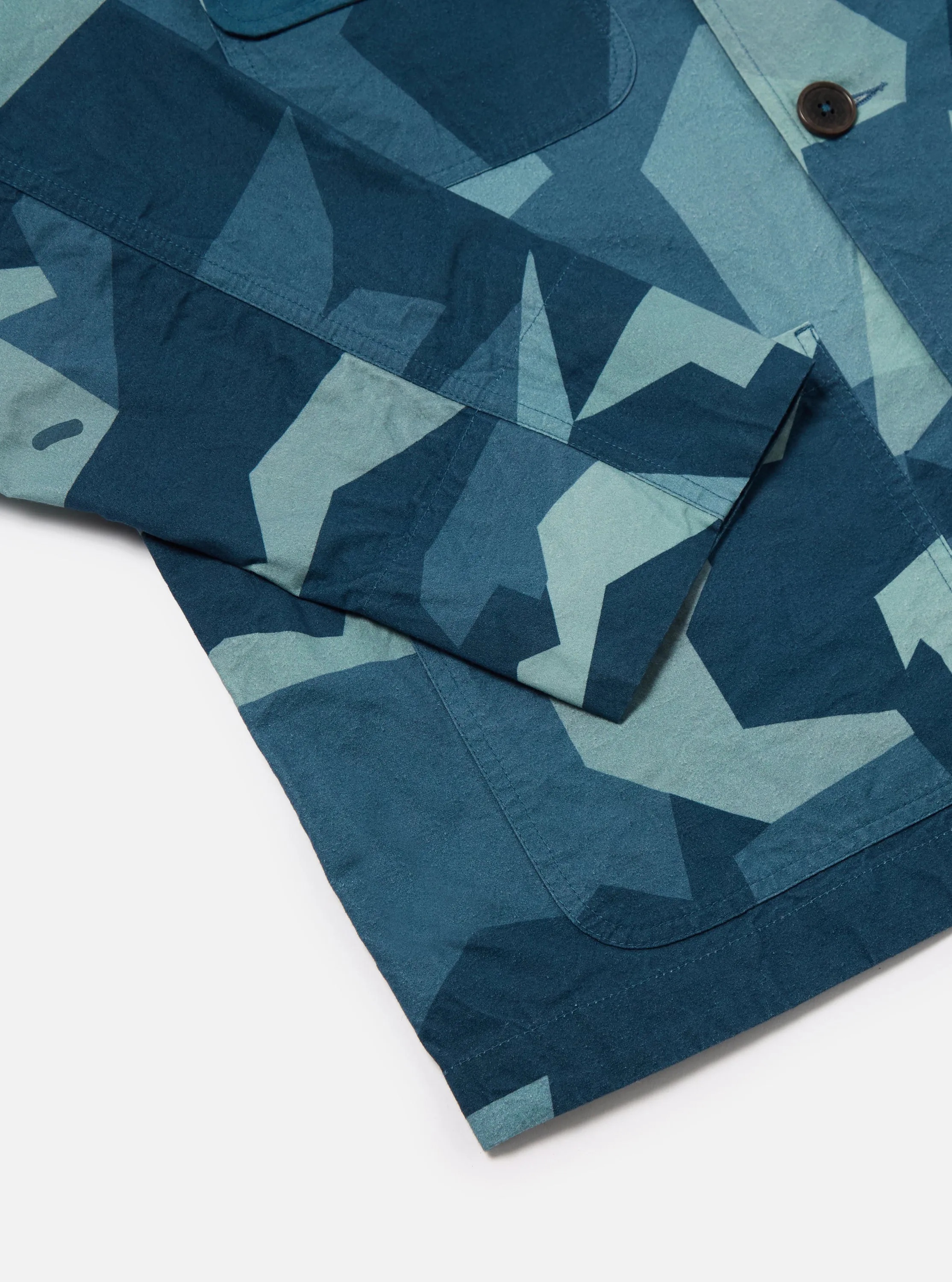 Universal Works Merchant Jacket in Blue Swedish Camo