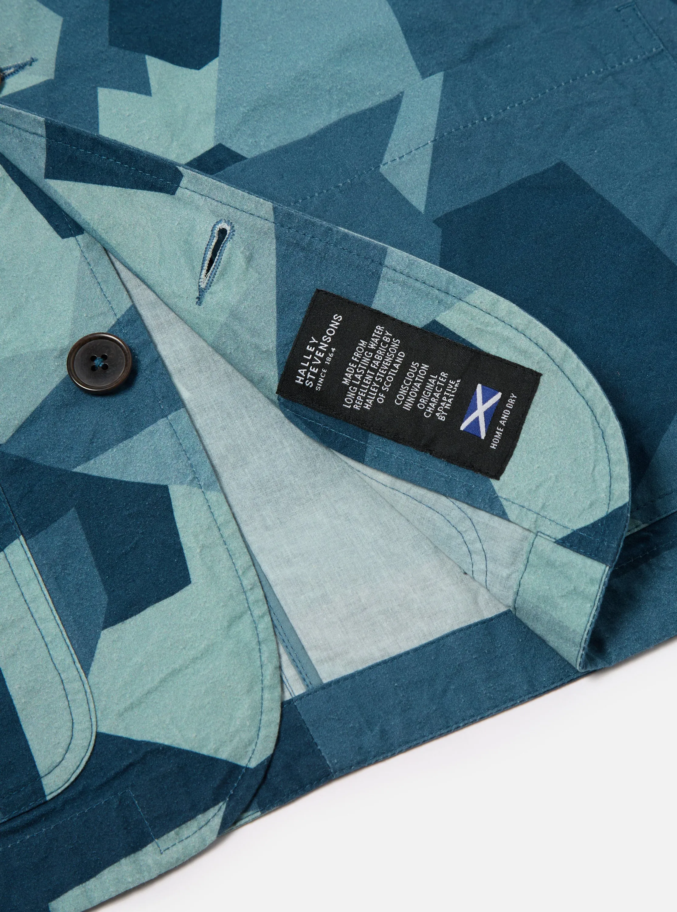 Universal Works Merchant Jacket in Blue Swedish Camo
