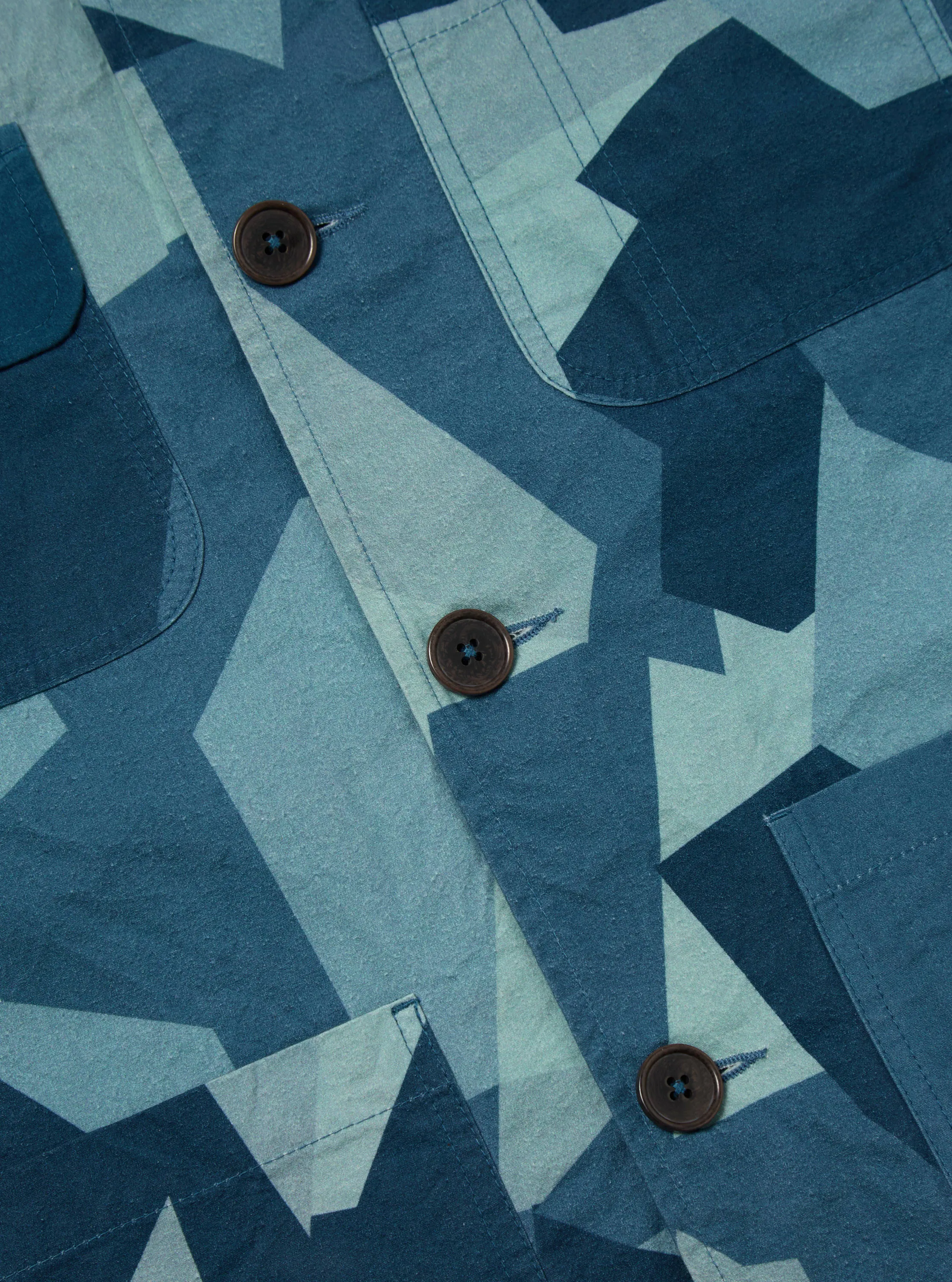Universal Works Merchant Jacket in Blue Swedish Camo