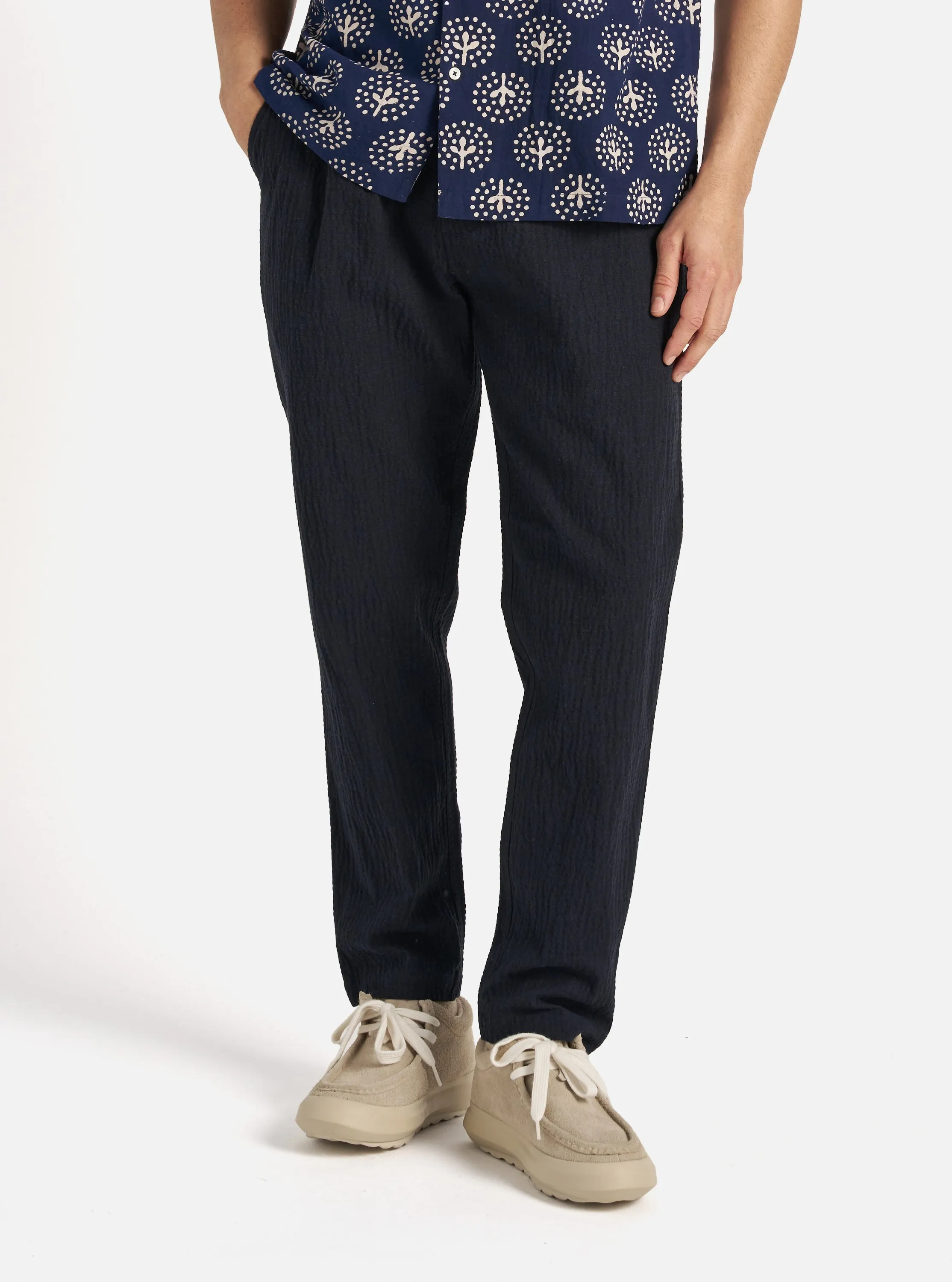 Universal Works Military Chino in Dark Navy Ospina Cotton