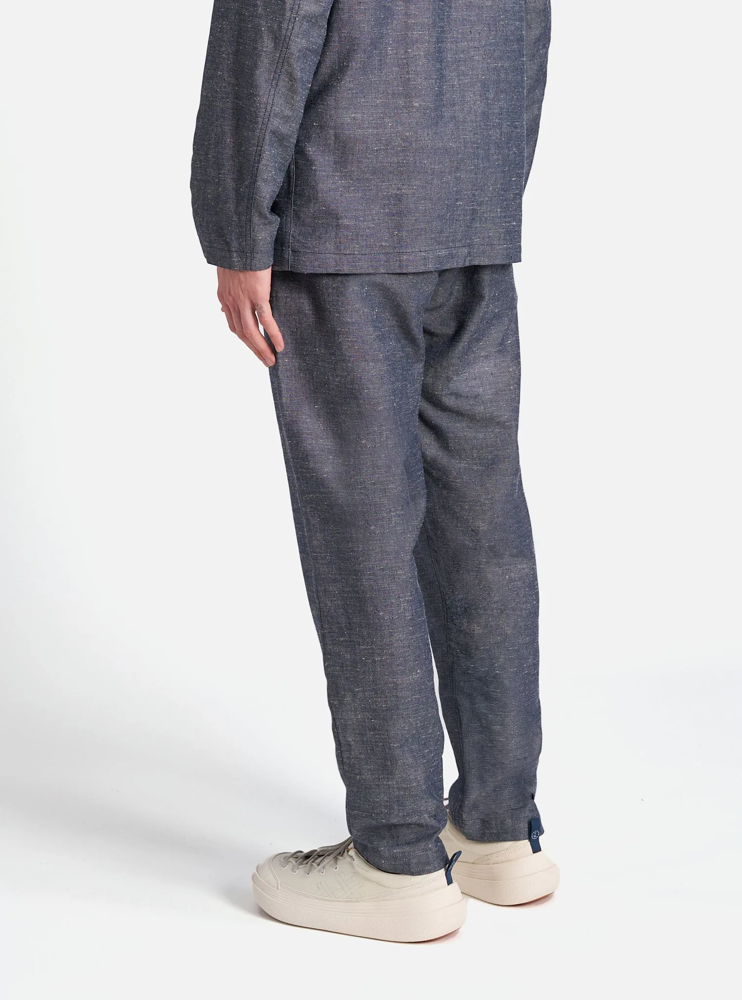 Universal Works Military Chino in Denim Lord Cotton Linen